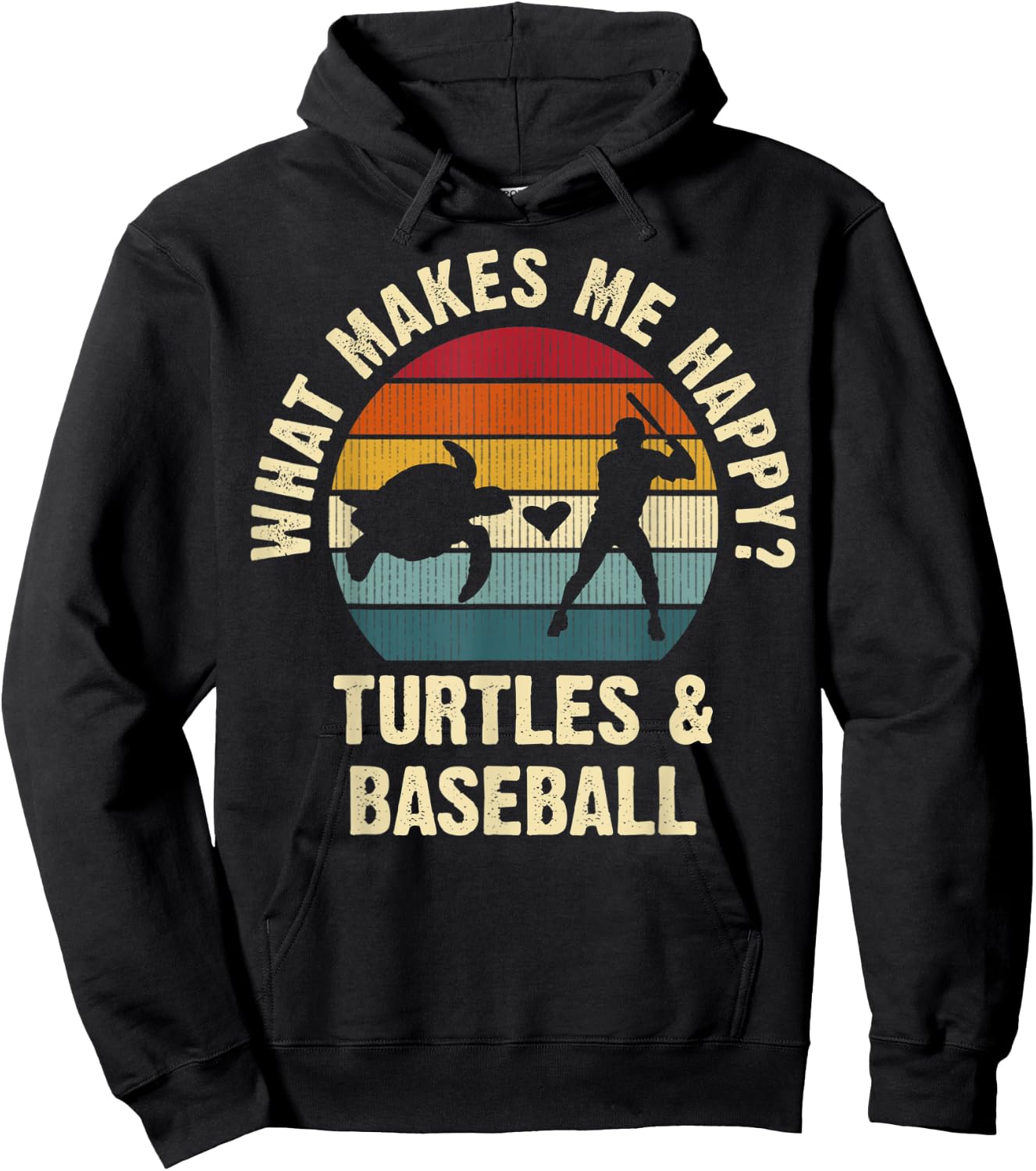 Baseball and Turtle Lovers Vintage Funny Pet Sports cute Hoodie - Hoodie | Black