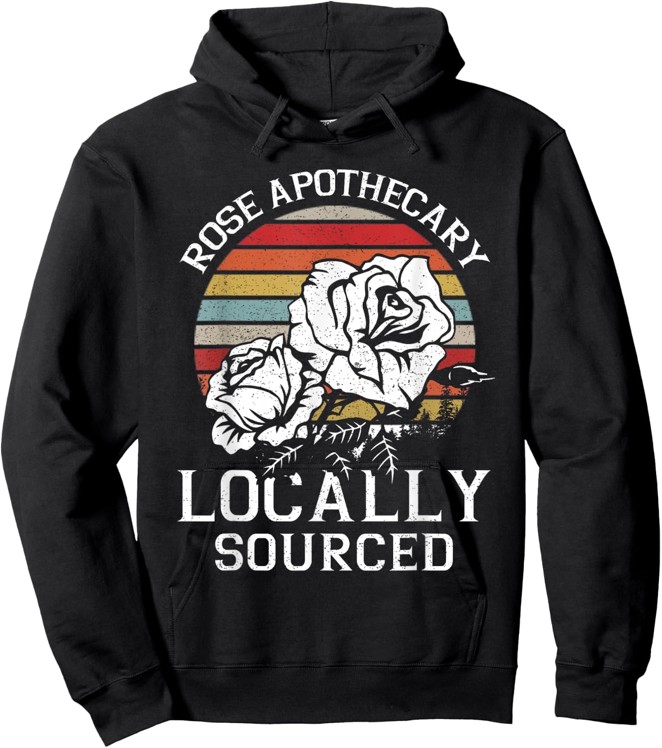 Vintage Rose Apothecary Locally Sourced Rose Lovers Gift Hoodie - Hoodie | Black