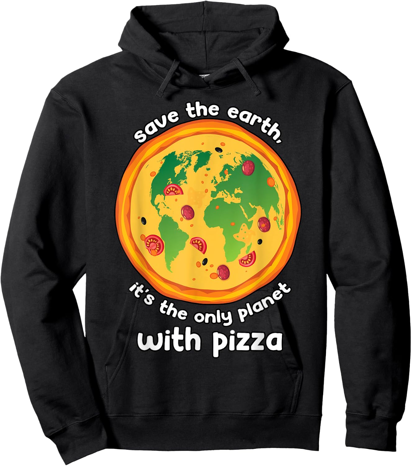Mother Earth Eco Climate Change Pizza Lover Save the Planet Hoodie - Hoodie | Black