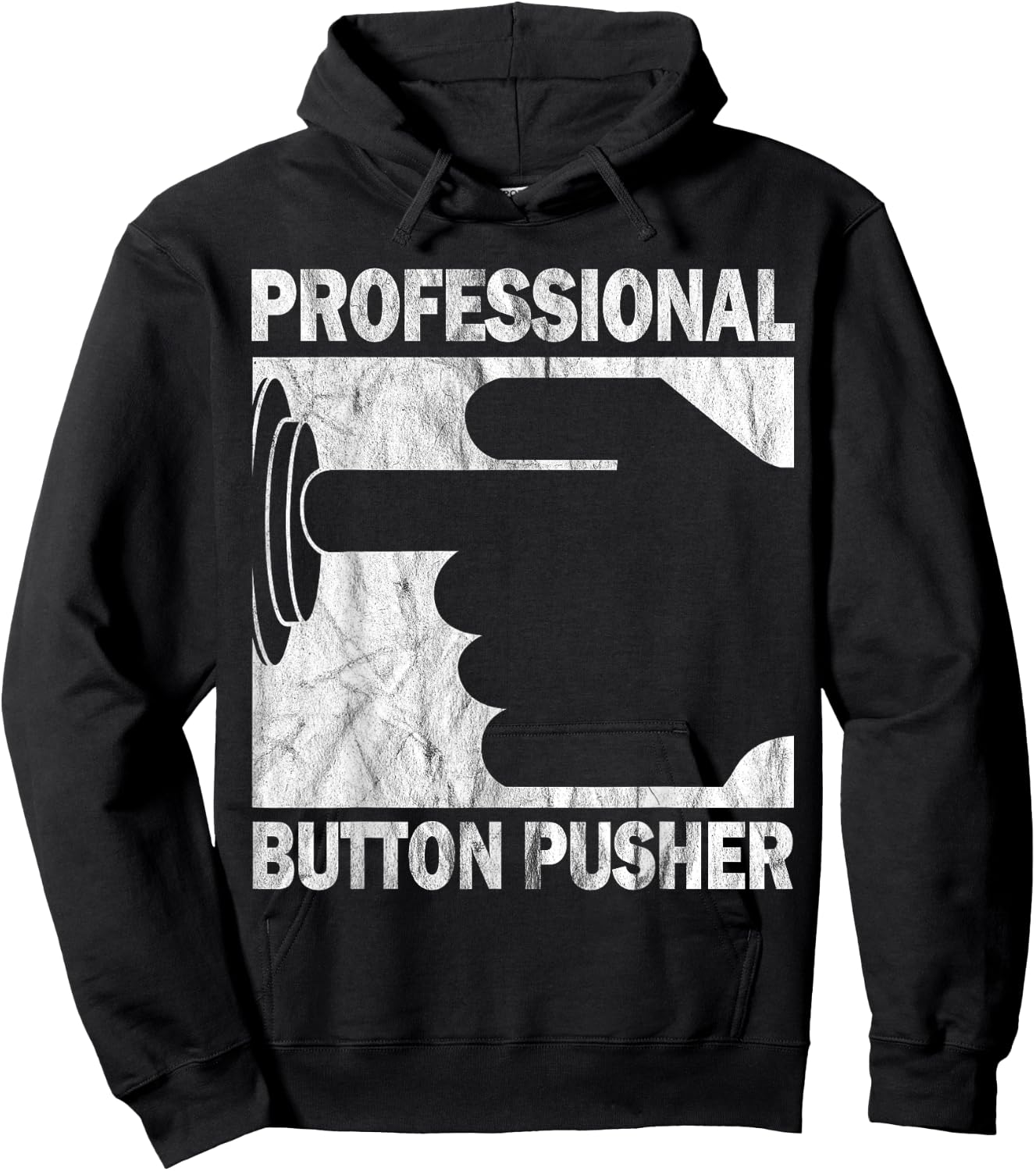 Professional Button Pusher CNC Engineer G-Code Vintage Hoodie - Hoodie | Black