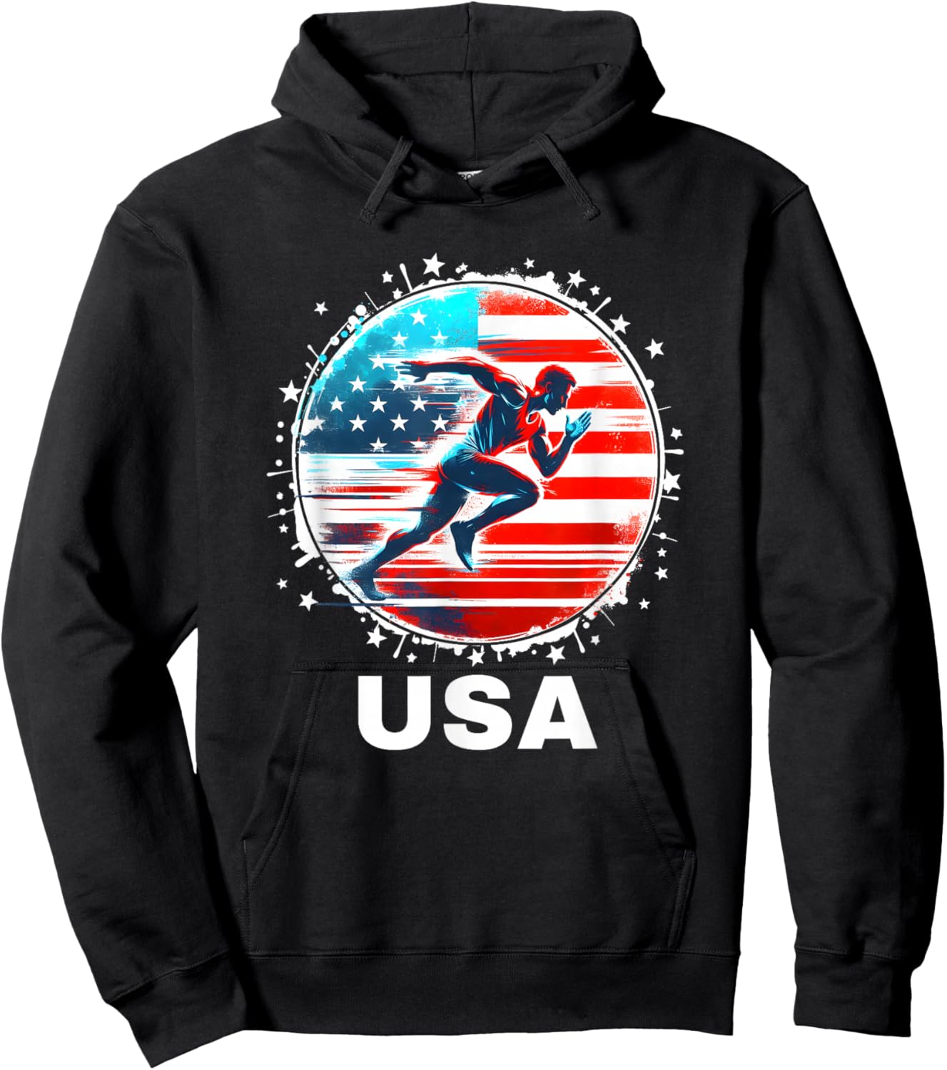 Track and Field USA Go USA USA Flag Track Field Hoodie - Hoodie | Black