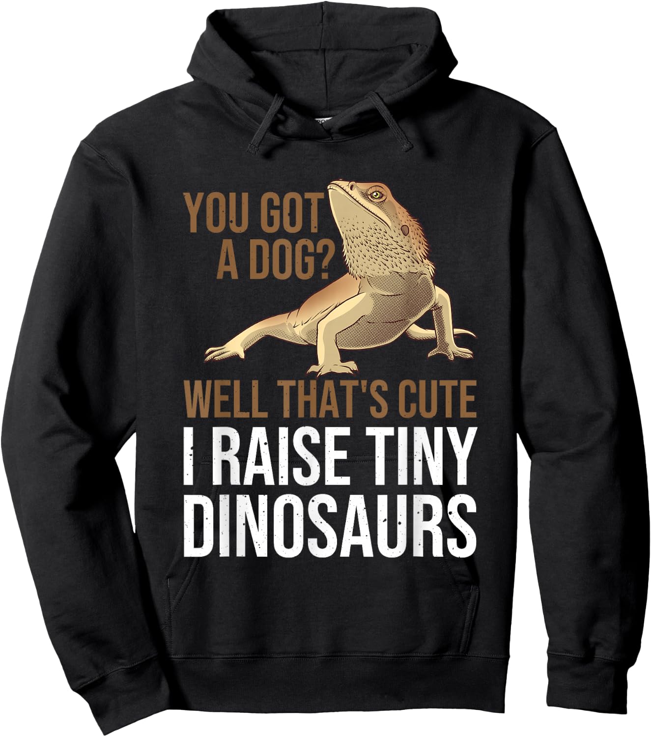 Bearded Dragon Gift Men Women Funny I Raise Tiny Dinosaurs Small Hoodie - Hoodie | Black