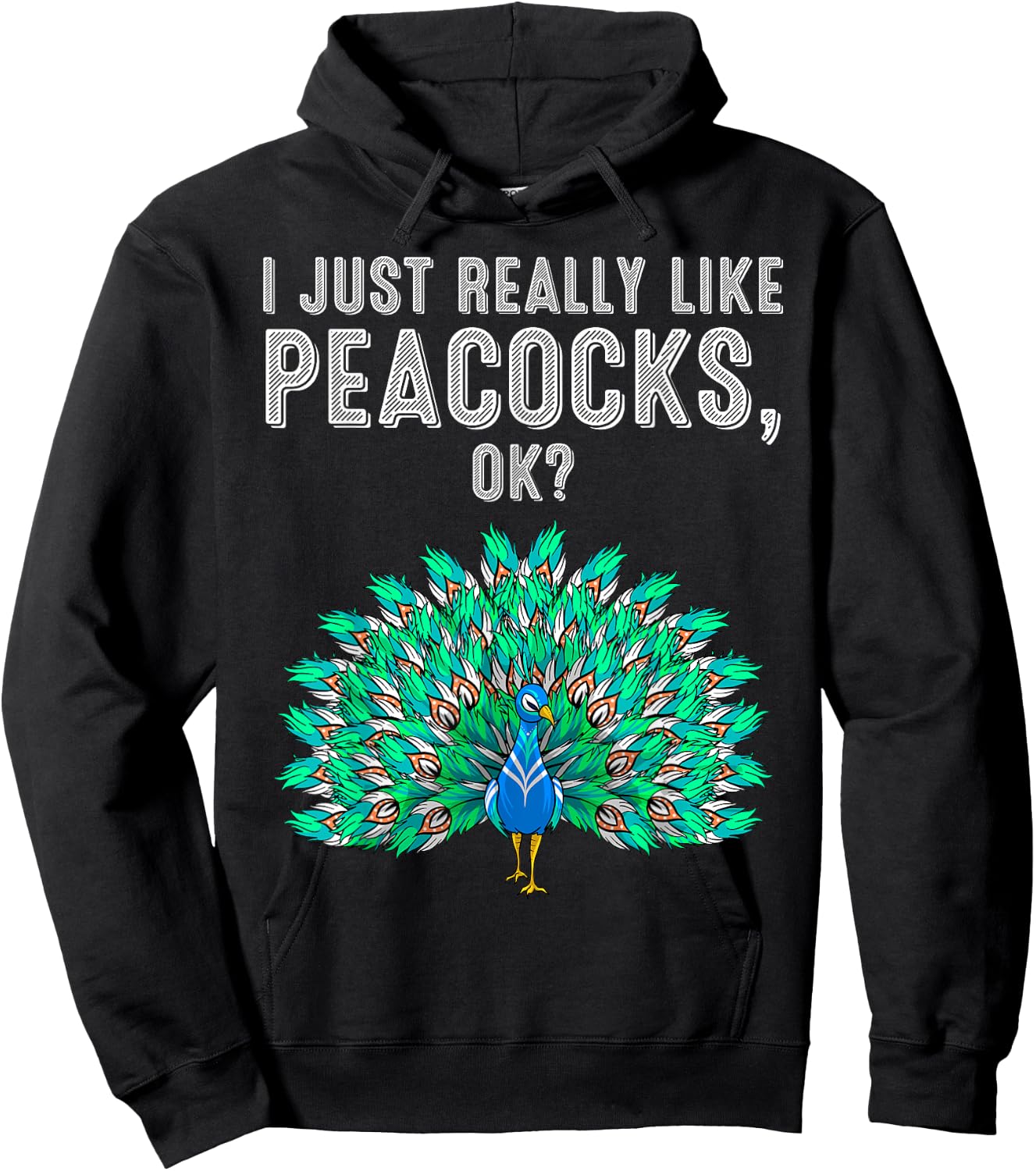 Funny I Just Really Like Peacocks Gift Women Cute Bird Lover Hoodie - Hoodie | Black