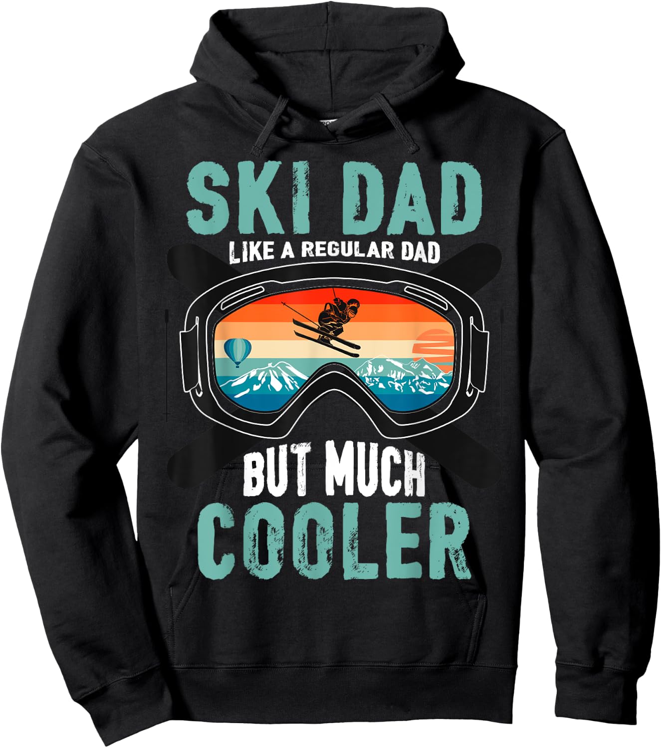 Ski Dad Like A Regular Dad But Cooler Vintage Skier Gift Hoodie - Hoodie | Black