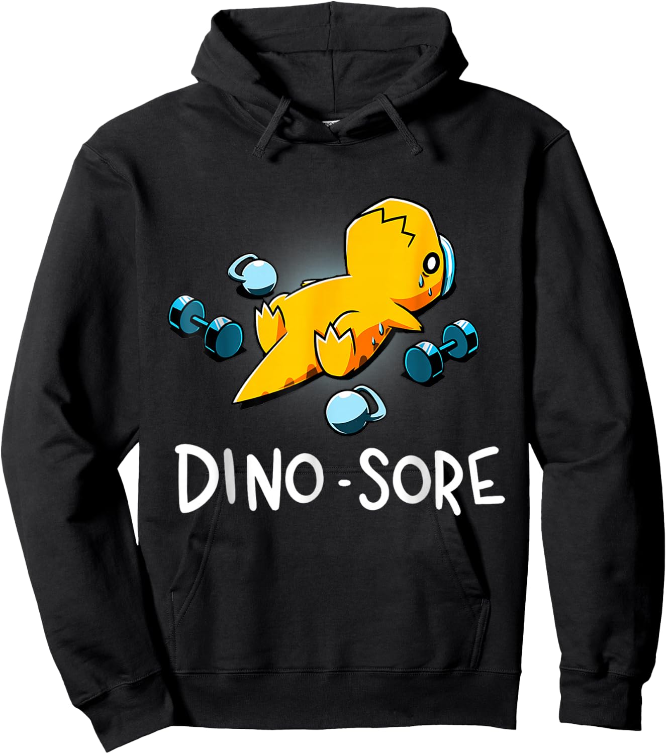 Funny Dinosaur Workout Gym Fitness Lifting, Cute Dino Sore Hoodie - Hoodie | Black