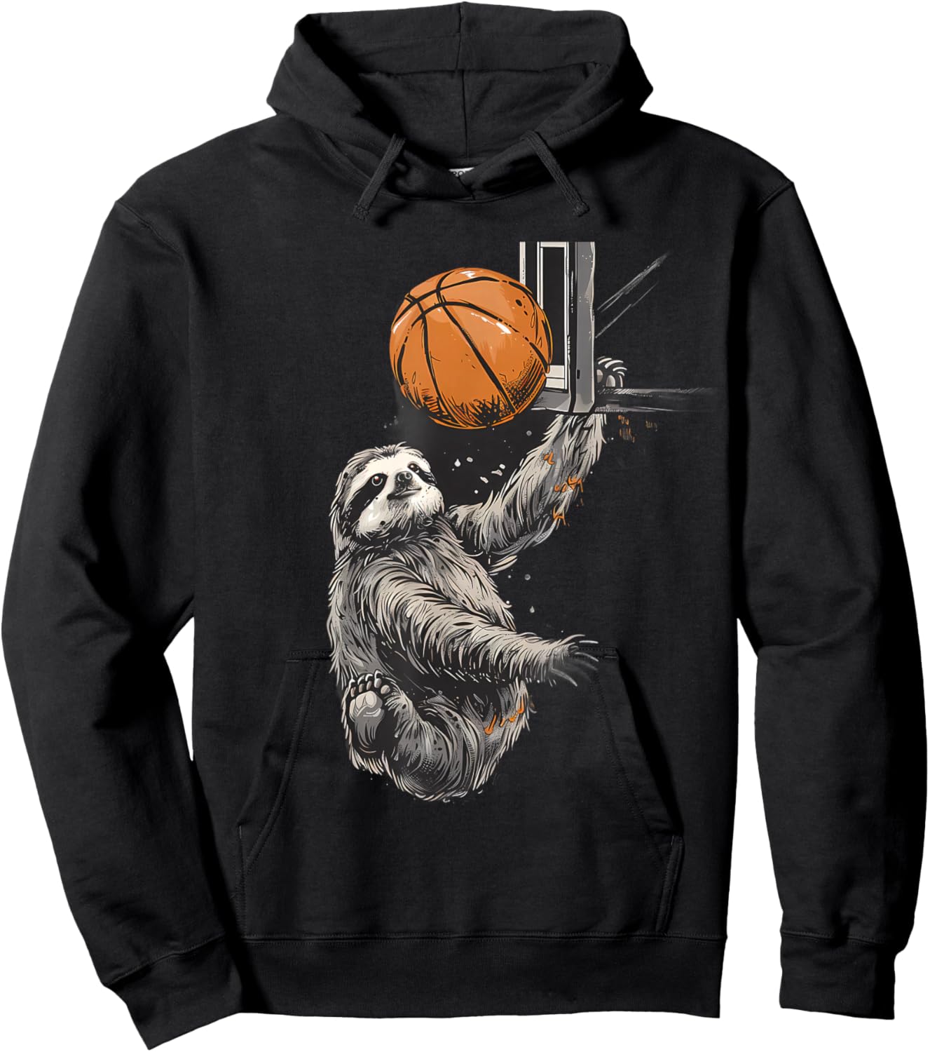 Basketball Sloth Basketball Hoop Basketball Lover Slam Dunk Hoodie - Hoodie | Black