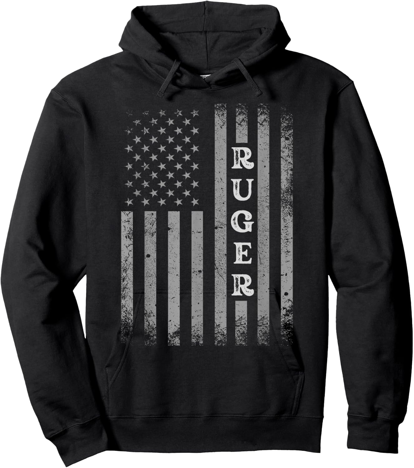 Retro American Flag UAS Ruger Men Family Day Shirt Matching Hoodie - Hoodie | Black