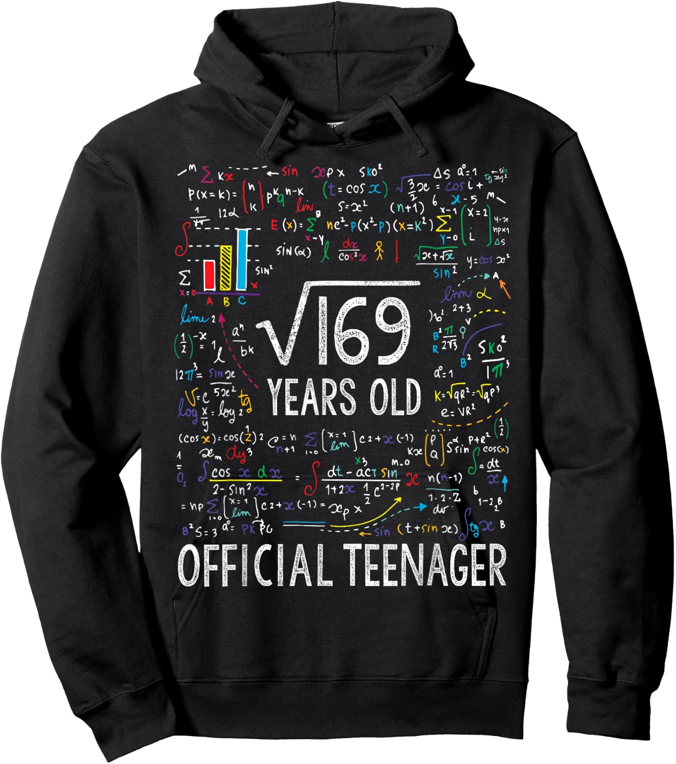 Square Root of 169 13 Years Old Official Teenager Birthday Hoodie - Hoodie | Black