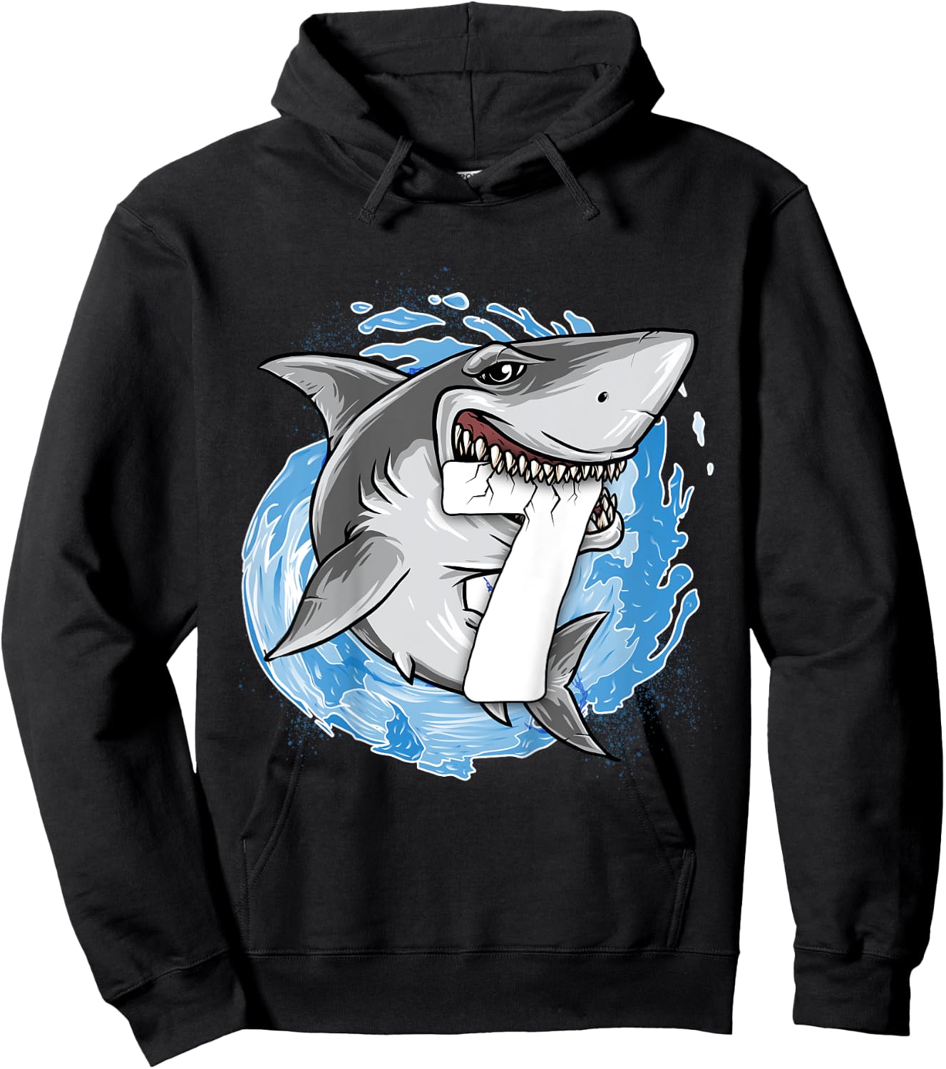 Kids Shark 7th Birthday Boy 7 year old Shark Theme Party 7 Shark Hoodie - Hoodie | Black