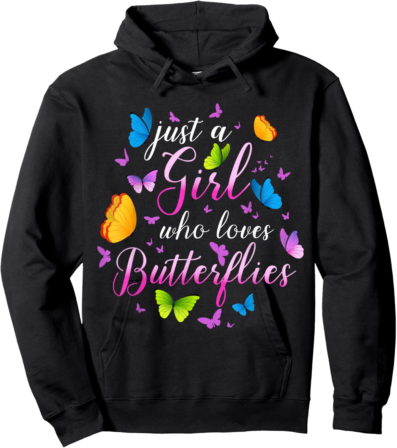 Just A Girl Who Loves Butterflies Cools Butterfly Collection Hoodie - Hoodie | Black