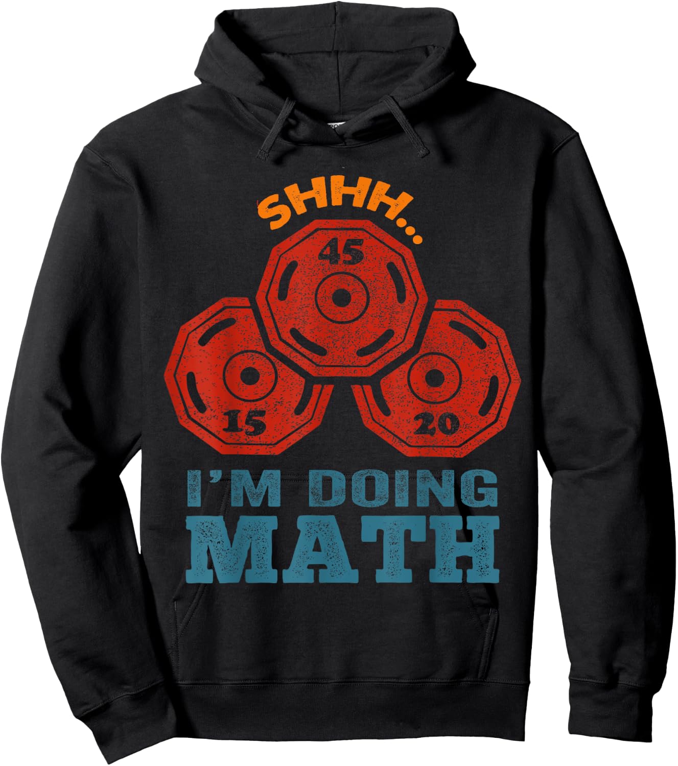 Shhh I'm Doing Math Funny Weight Lifting Workout Training Hoodie - Hoodie | Black