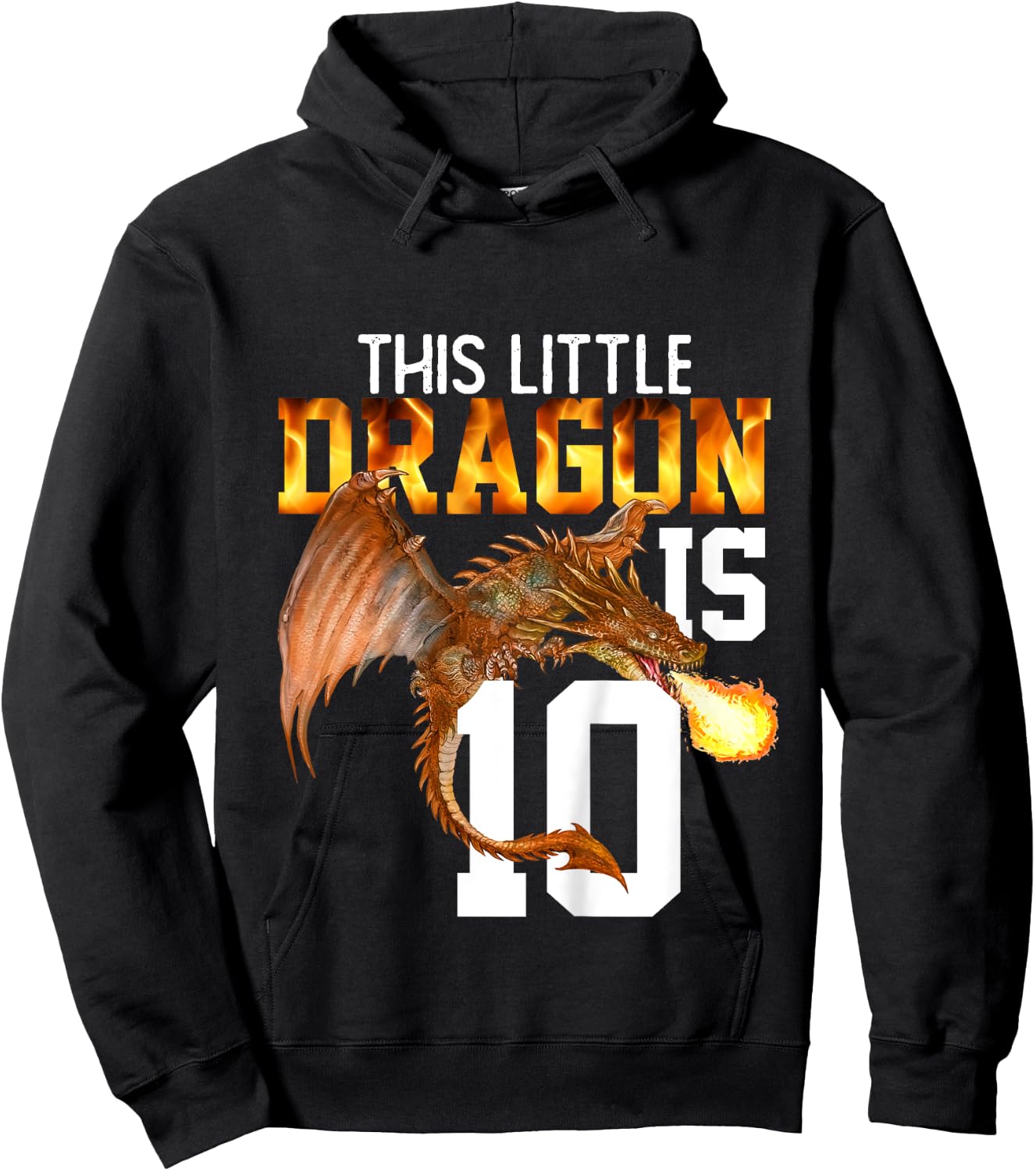 Turning 10 Year Old Birthday Gift Boy Dragon 10th Bday Girl Hoodie - Hoodie | Black