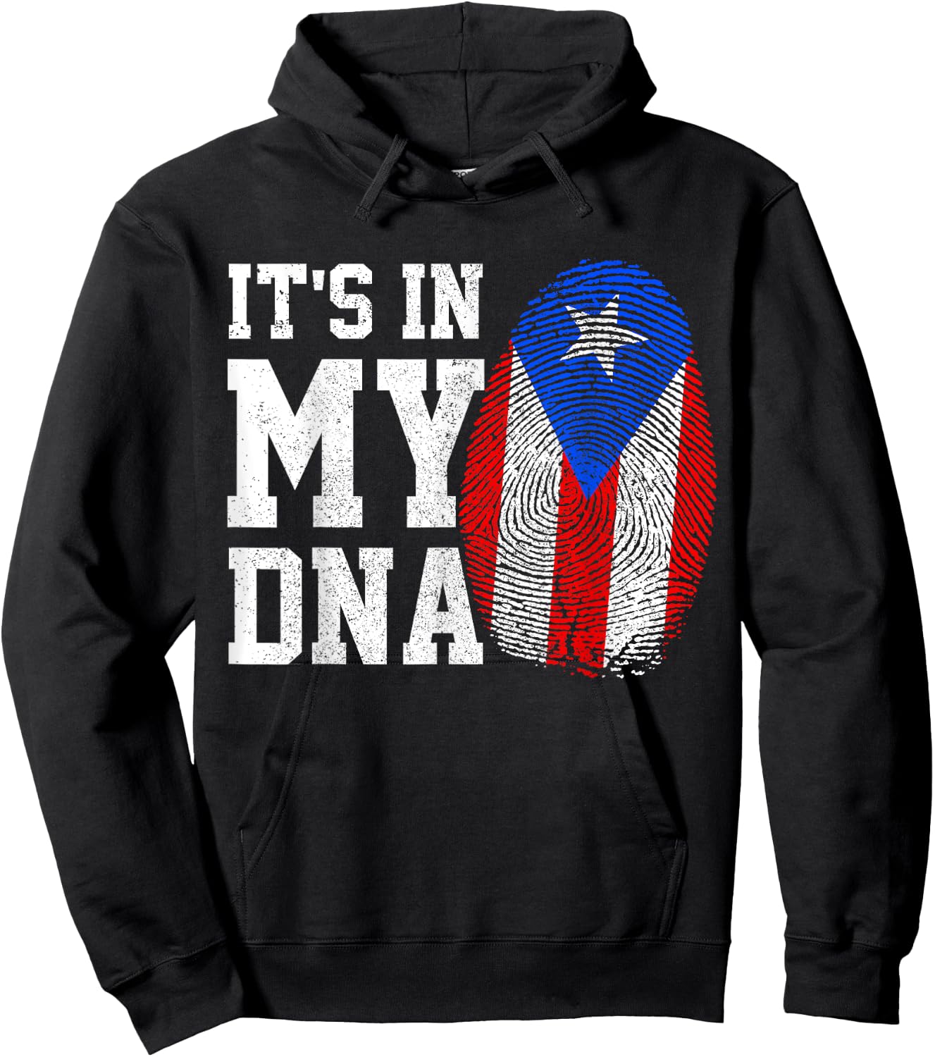 Puerto Rico Flag It's In My DNA Patriotic Puerto Rican Pride Men Hoodie - Hoodie | Black