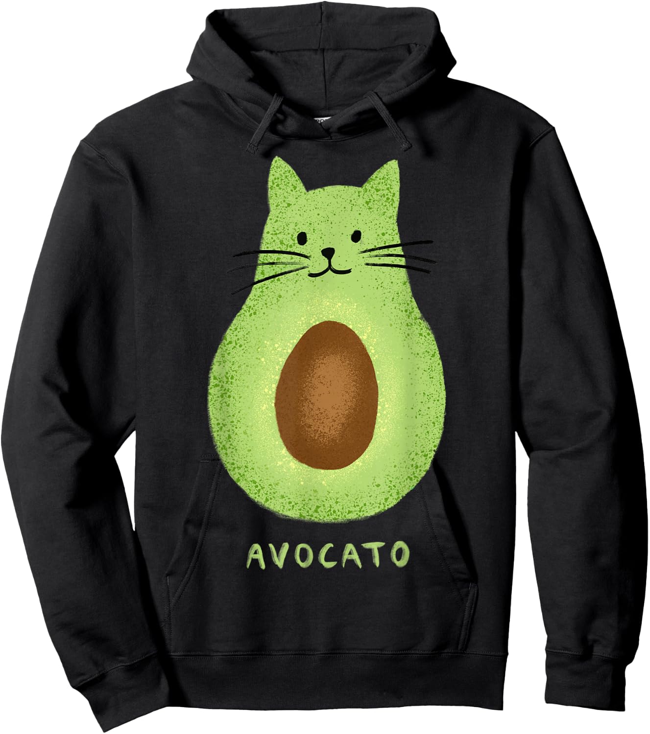Avocato Funny Cute Cat Avocado Vegan and Cat Owner Kitten Hoodie - Hoodie | Black