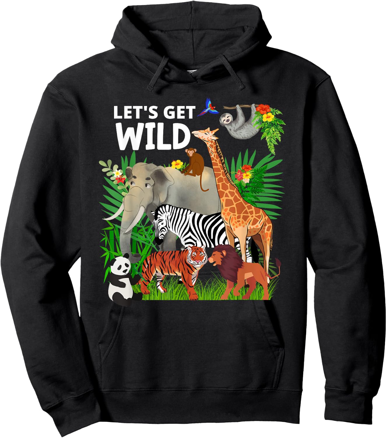 Zoo Animals Wildlife Birthday Party A Day At The Zoo Safari Hoodie - Hoodie | Black
