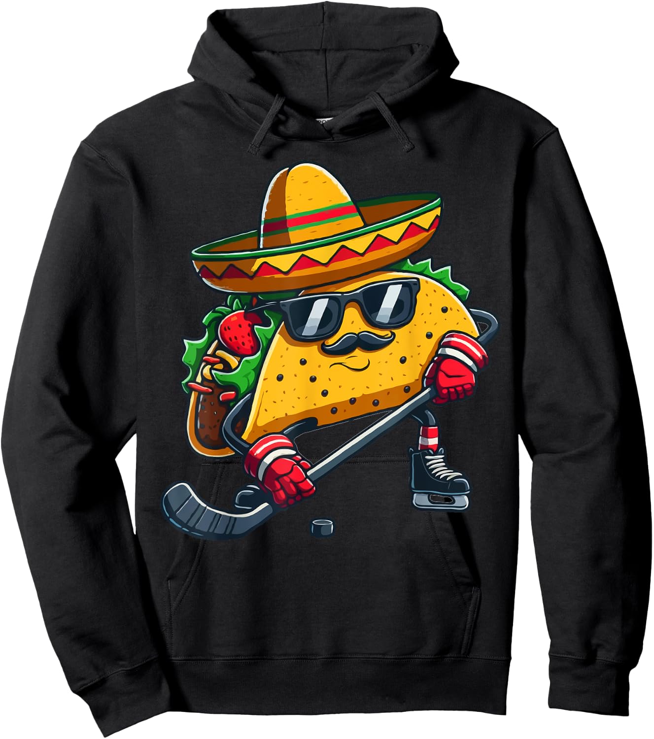 Taco Ice hockey player Funny Cinco De Mayo Hoodie - Hoodie | Black