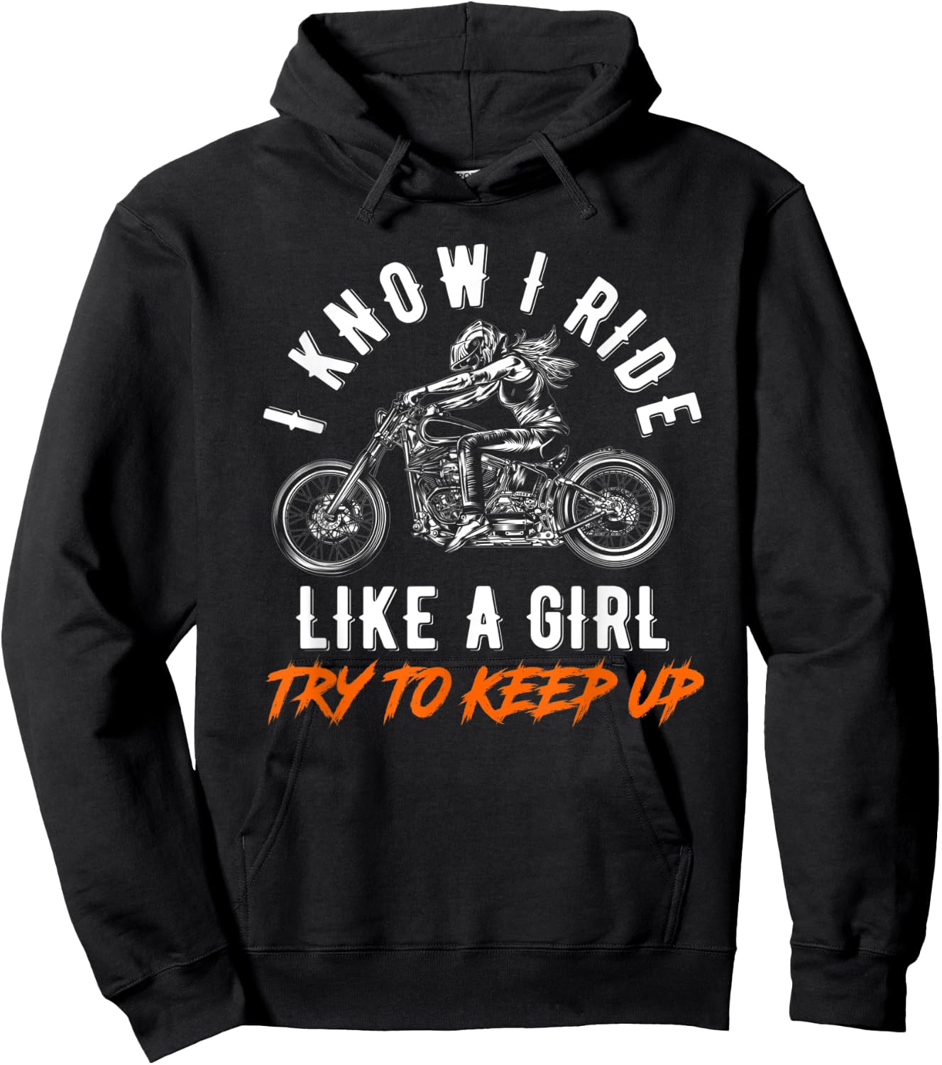 Motorcycle Motorcyclist Biker Girl Hoodie - Hoodie | Black