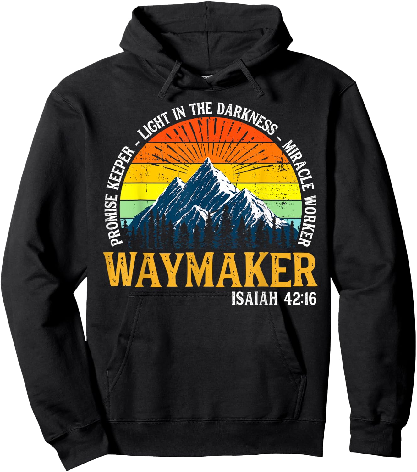 Vintage Waymaker Promise Keeper Miracle Worker Christian Hoodie - Hoodie | Black