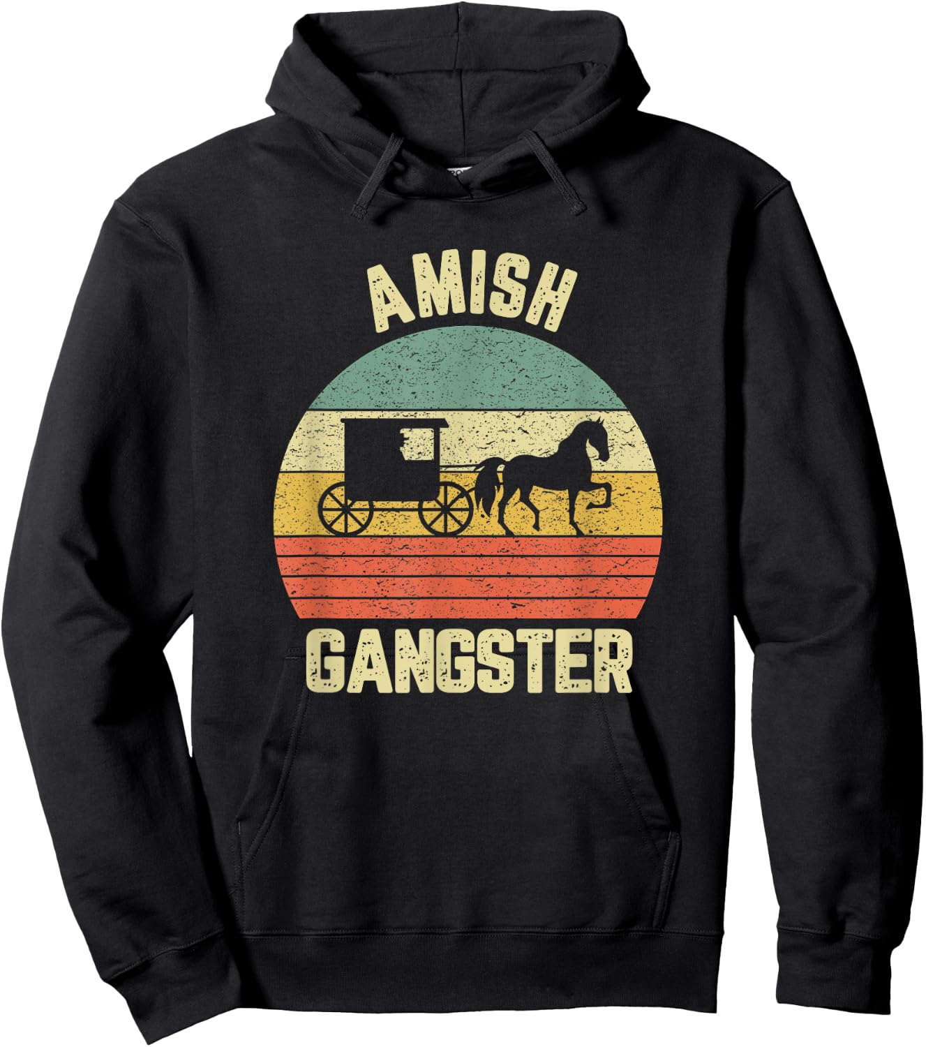Funny Amish Shirt Thug Life Gift Amish Gangster Horse Buggy Hoodie - Hoodie | Black