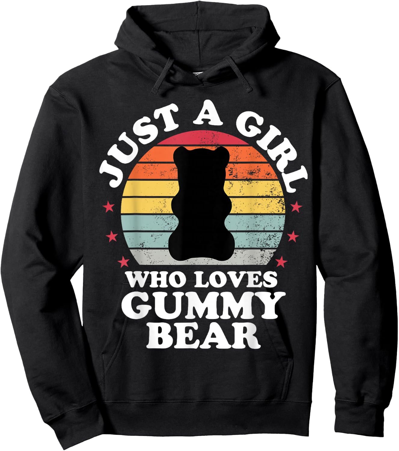 Just A Girl Who Loves Gummy Bear Funny Candy Girls Kid Hoodie - Hoodie | Black
