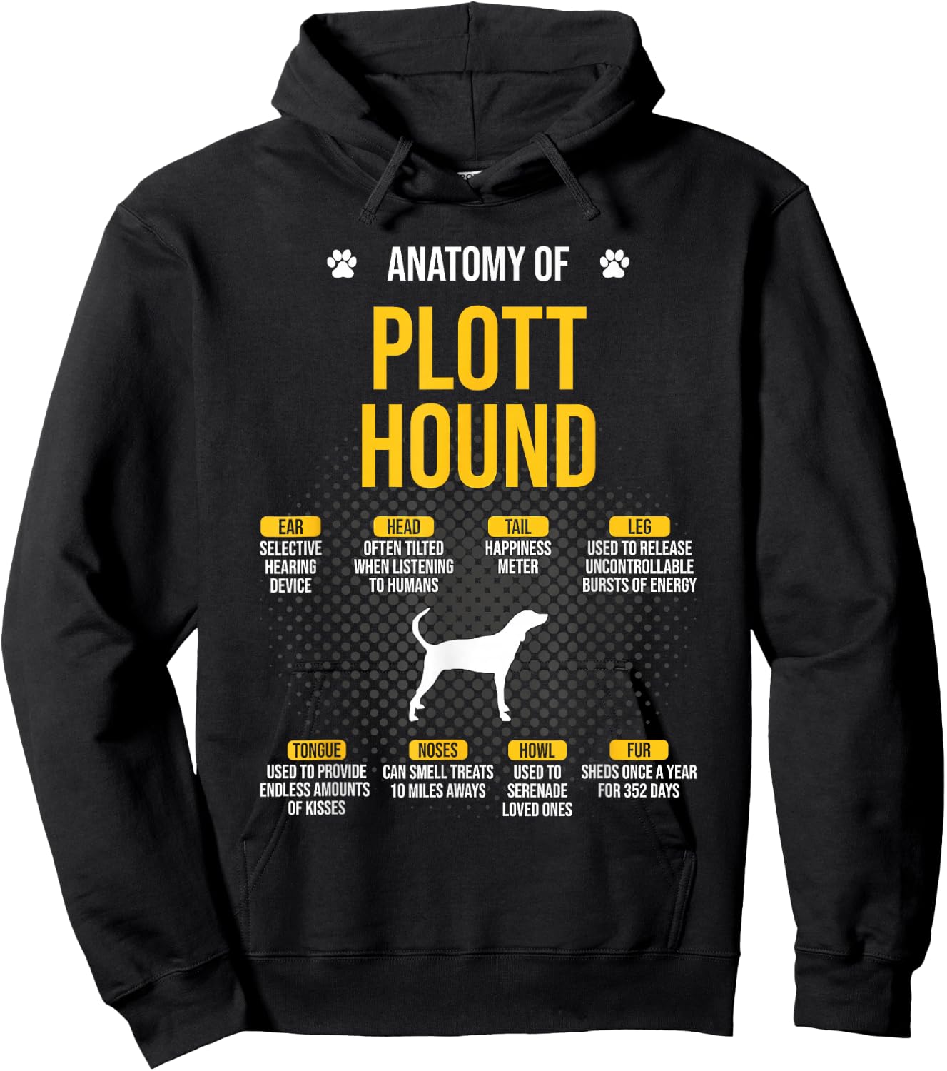 Anatomy Of Plott Hound Dog Lover Hoodie - Hoodie | Black