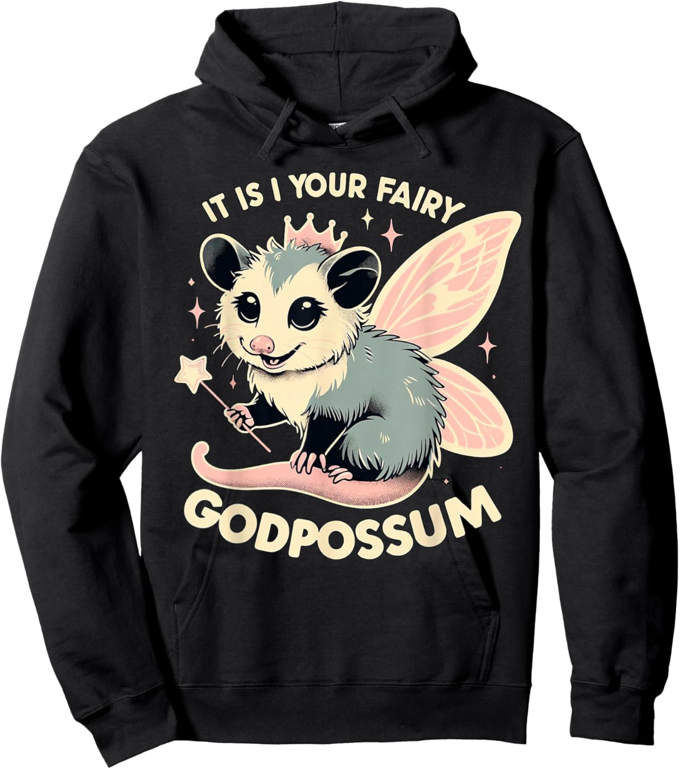 It Is I Your Fairy Godpossum Animal Lover Hoodie - Hoodie | Black