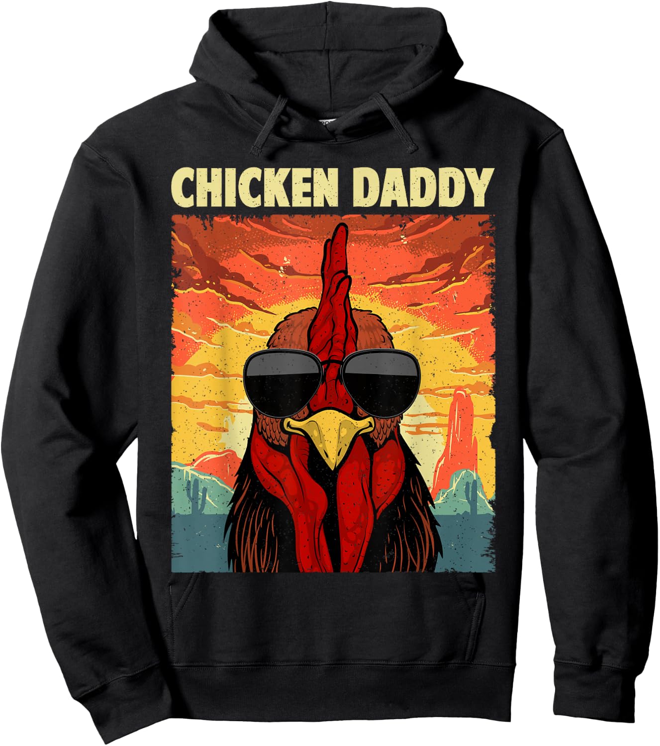 Funny Chicken Daddy Design For Dad Men Farmer Chicken Lover Hoodie - Hoodie | Black