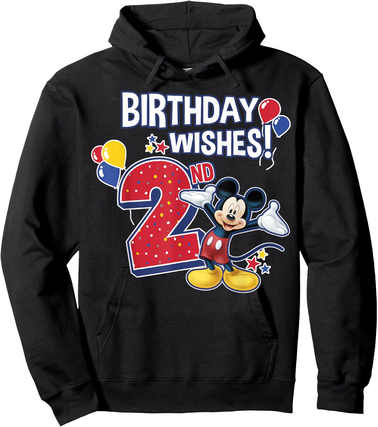 Disney Mickey and Friends Mickey Mouse 2nd Birthday Wishes Hoodie - Hoodie | Black