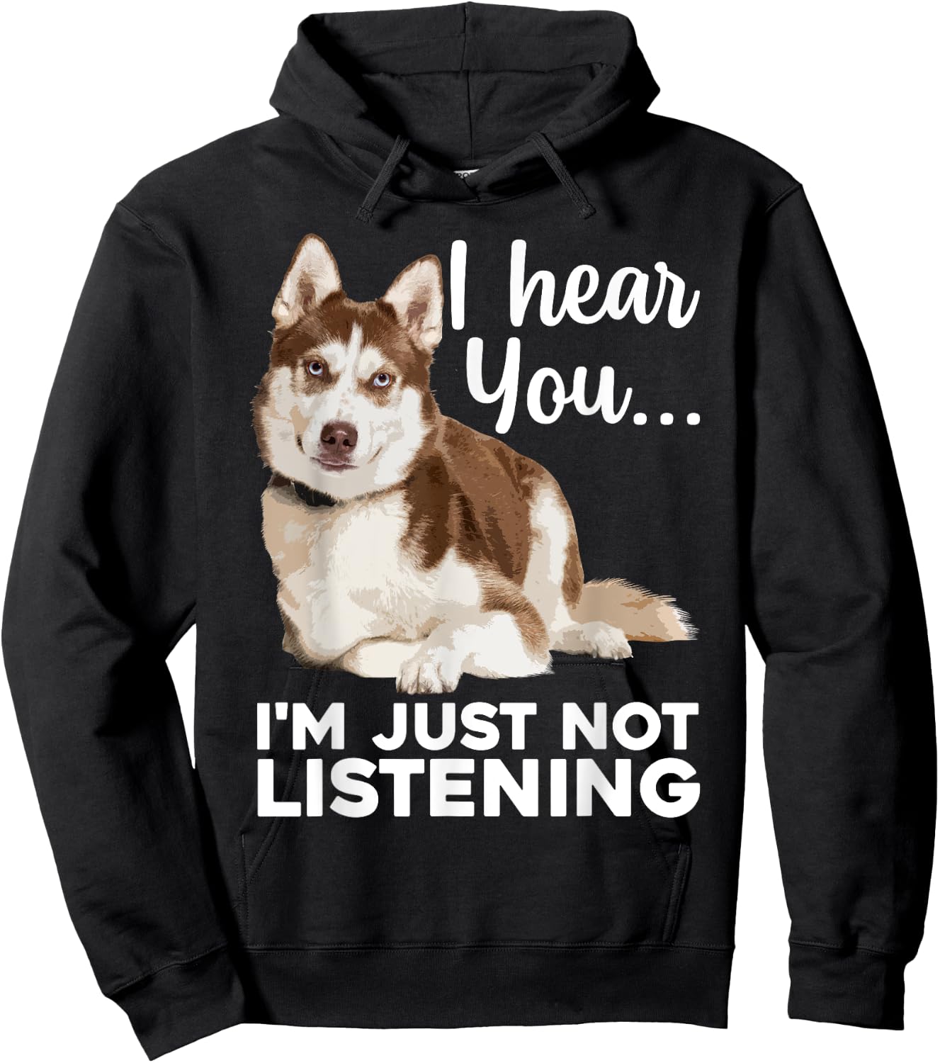 Funny Husky Dog Art Women Kids Siberian Husky Lover Hoodie - Hoodie | Black