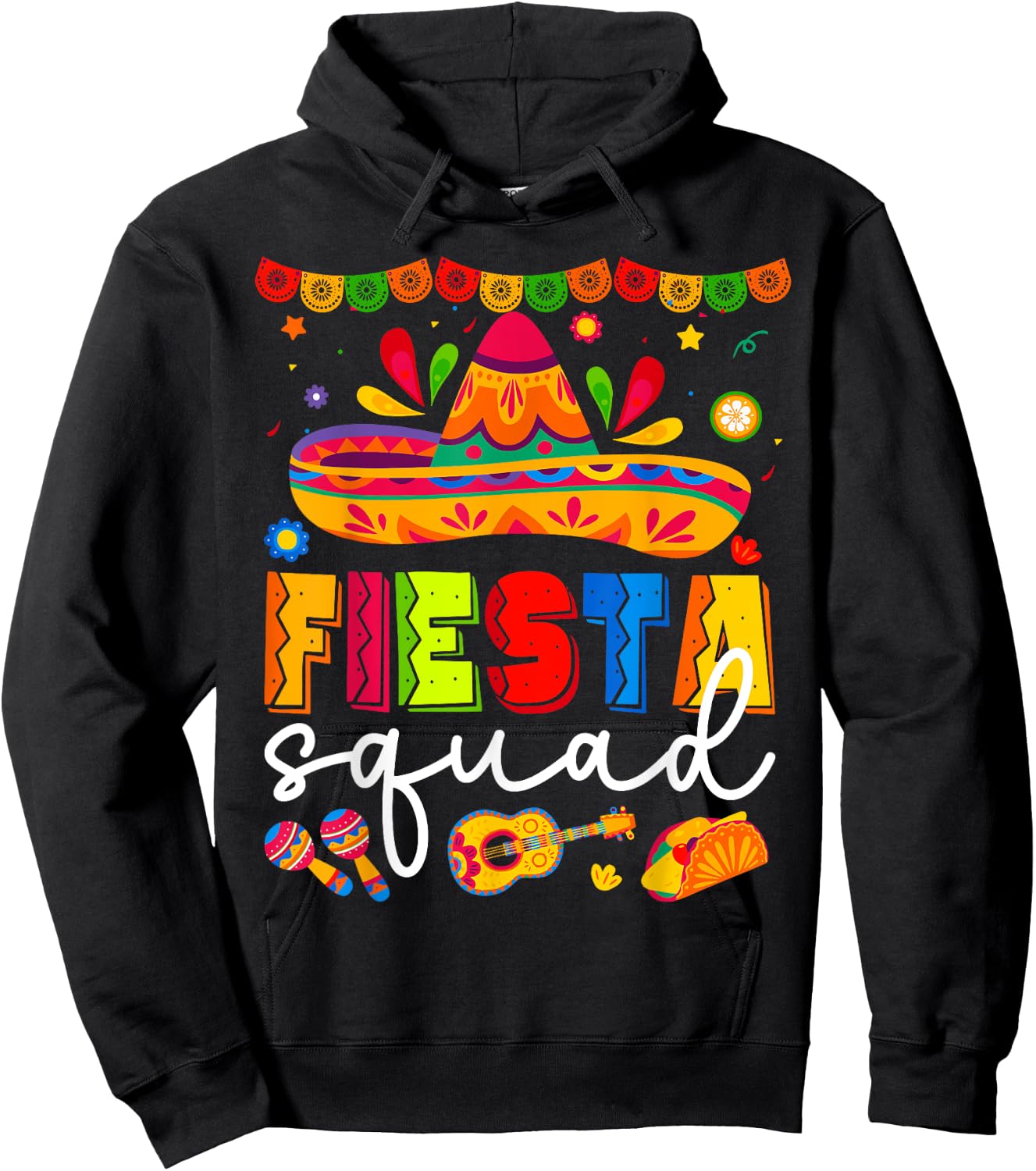 Cinco de Mayo Fiesta Squad Family Matching Group Adults Kids Hoodie - Hoodie | Black