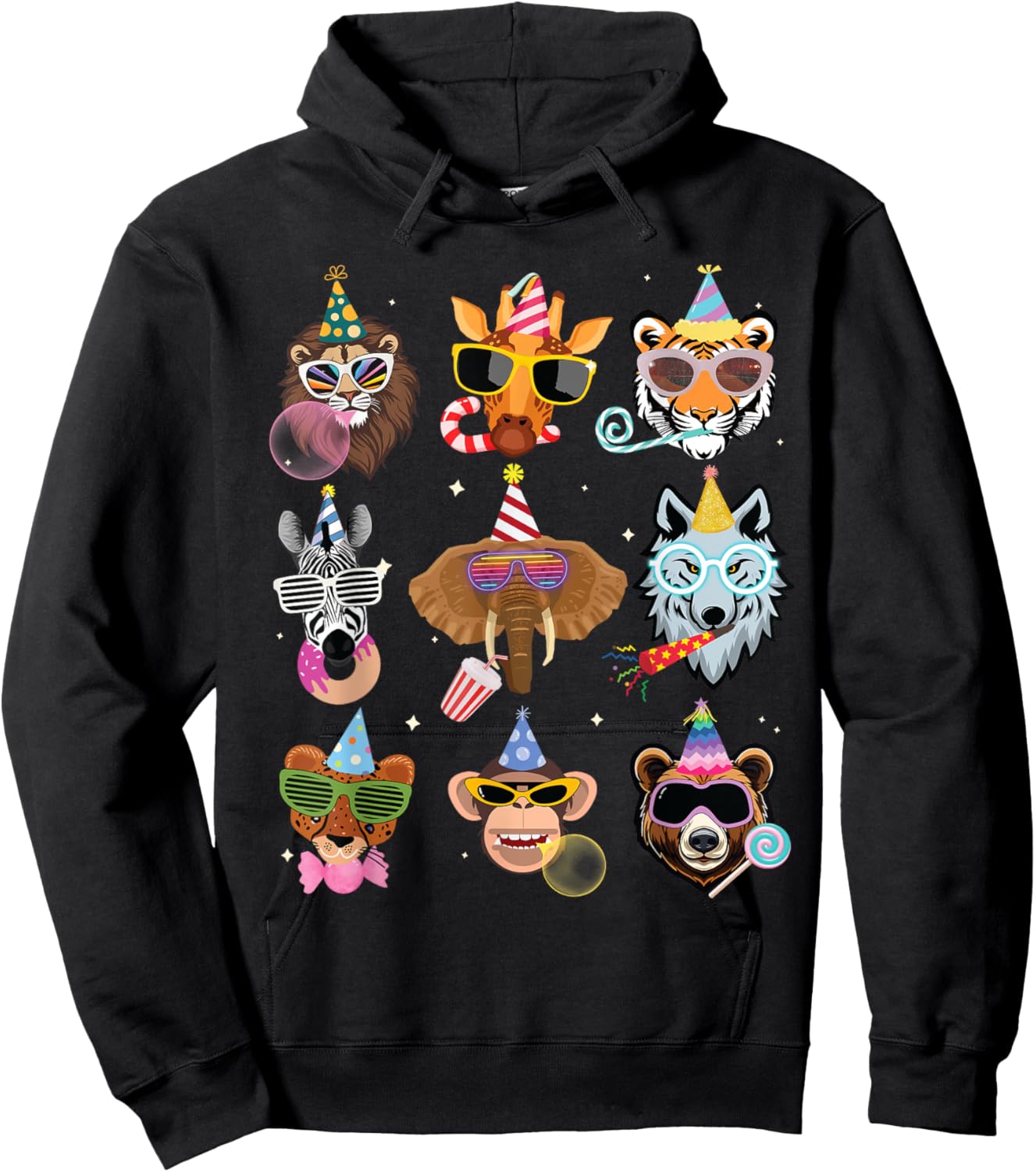 Men Women and Kids Zoo Day Wildlife Animals Birthday Parties Hoodie - Hoodie | Black