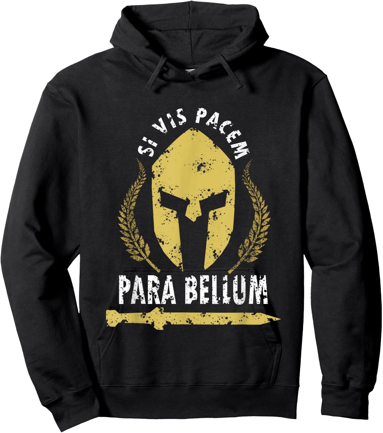 Si Vis Pacem Para Bellum Vintage Greece History Fighter Gym Hoodie - Hoodie | Black