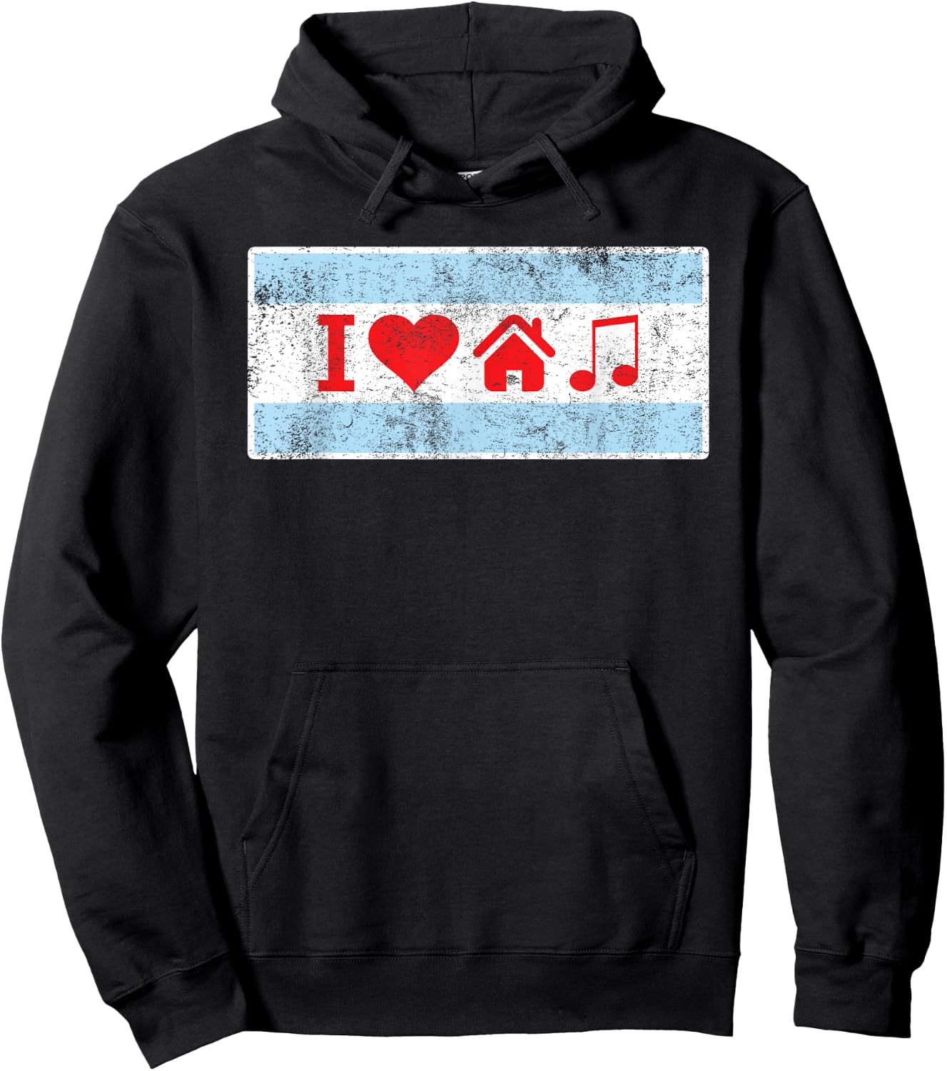 I Love Chicago House Music - Flag DJ Gift Hoodie - Hoodie | Black