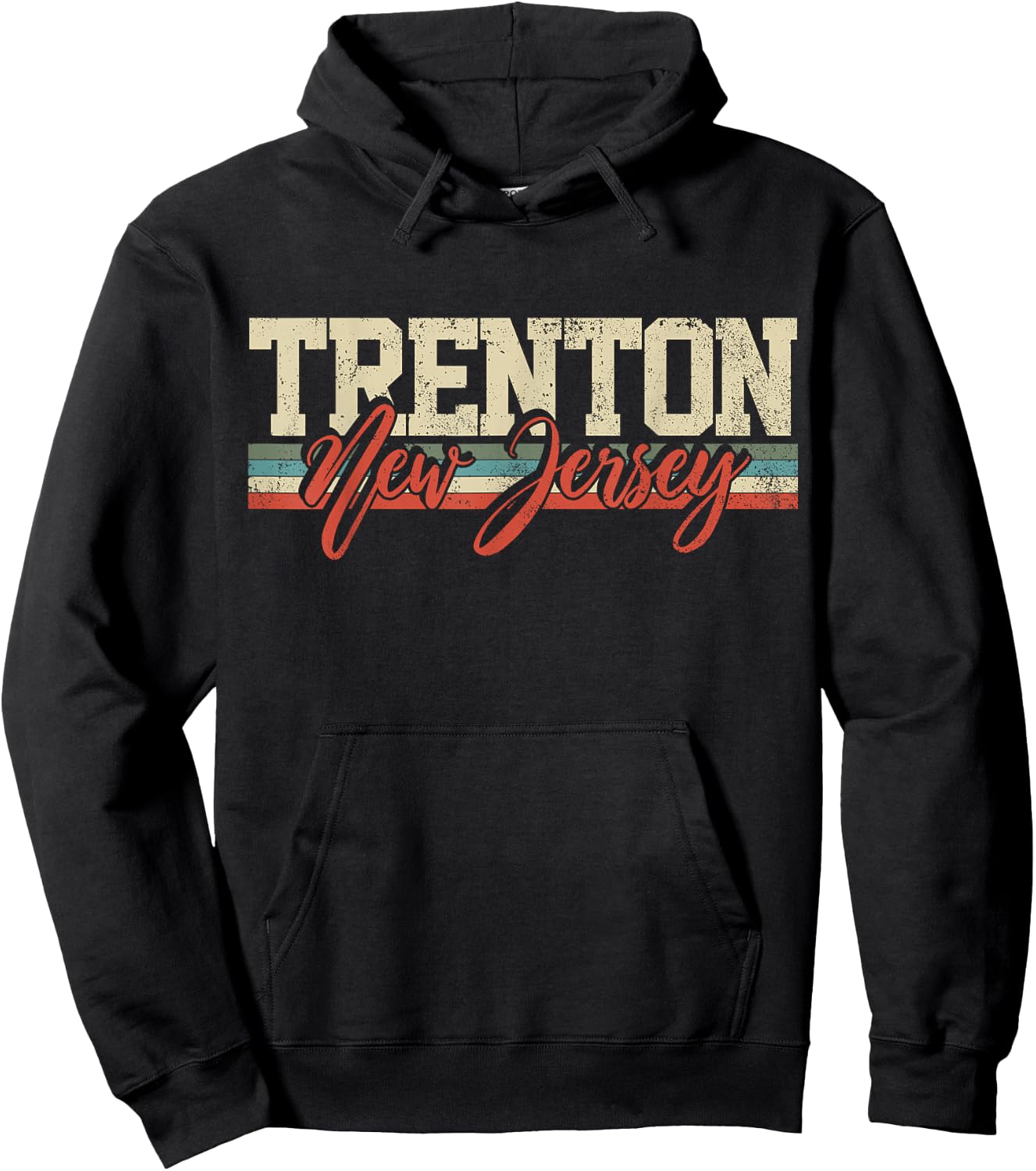 Trenton New Jersey Retro Vintage Hoodie - Hoodie | Black