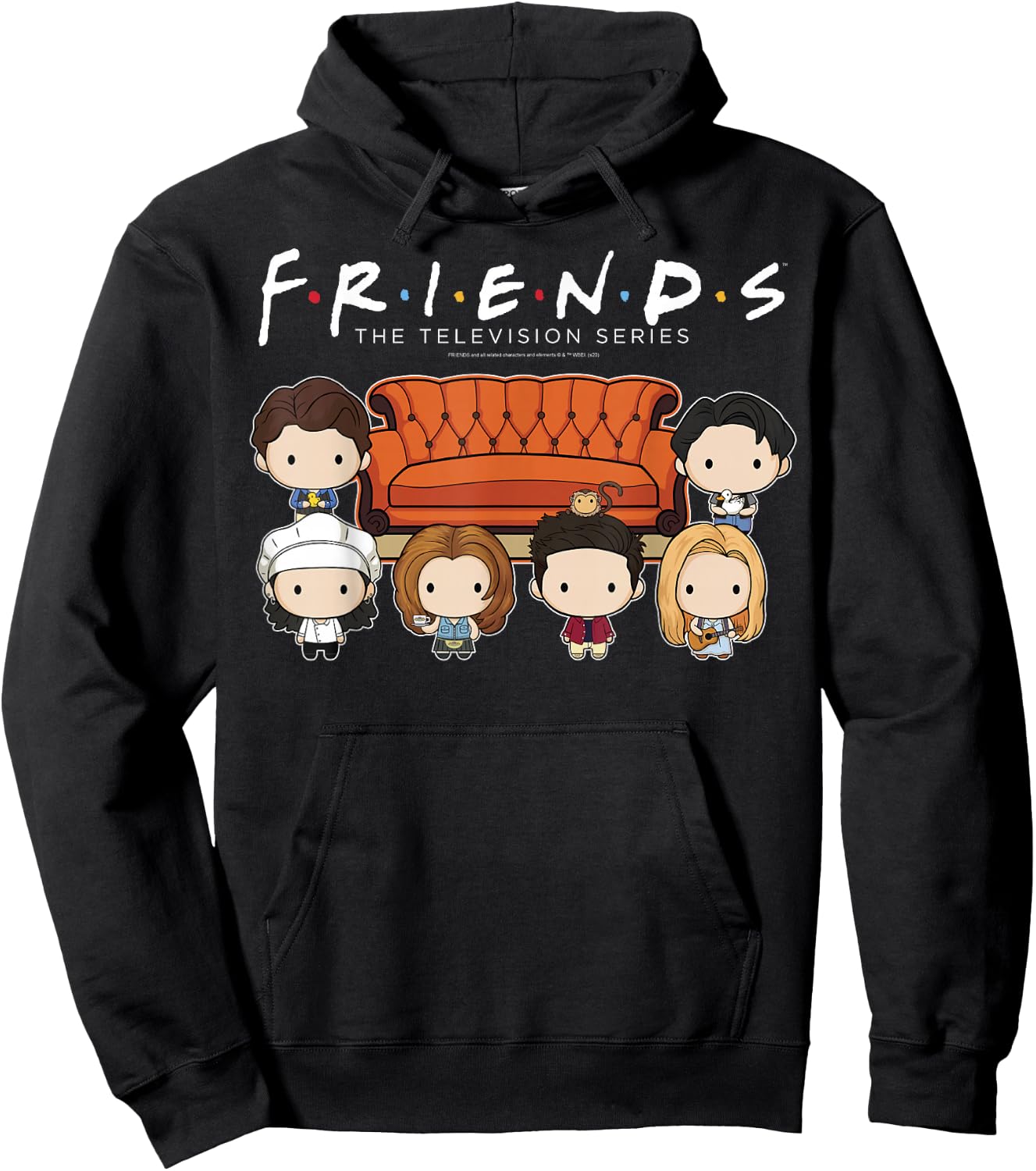 Friends Chibi Characters Central Perk Coffee Shop Group Shot Hoodie - Hoodie | Black