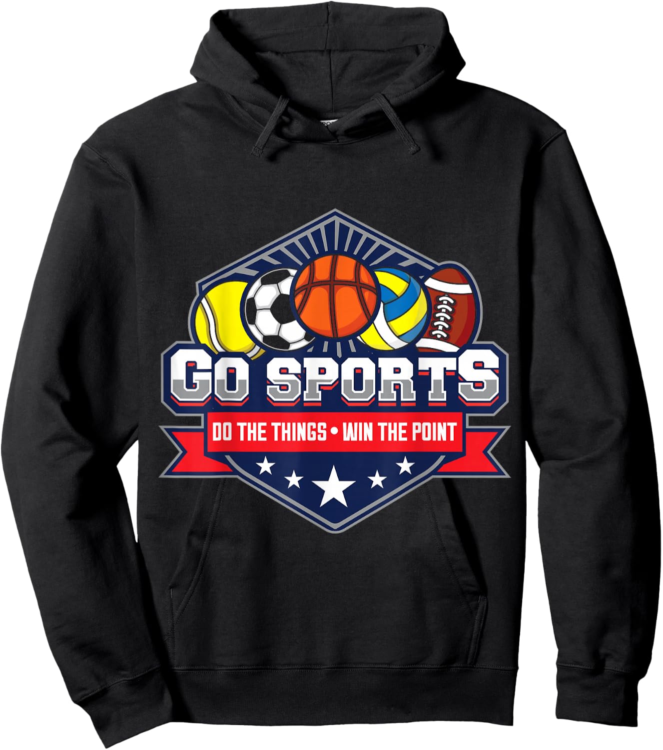 Go Sports Do The Things Win The Points Fan Athletic Game Hoodie - Hoodie | Black