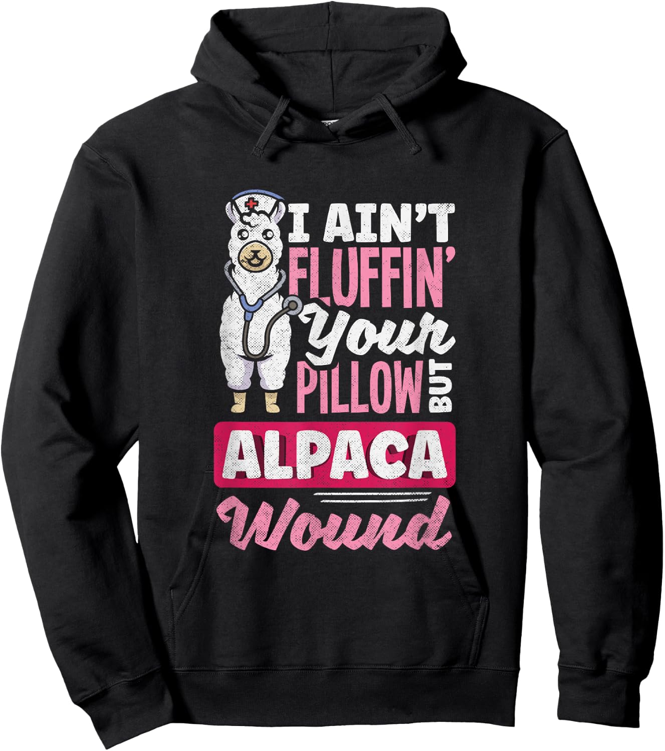 Wound Care Nurse Alpaca Wound Funny Ostomy Nurse Hoodie - Hoodie | Black