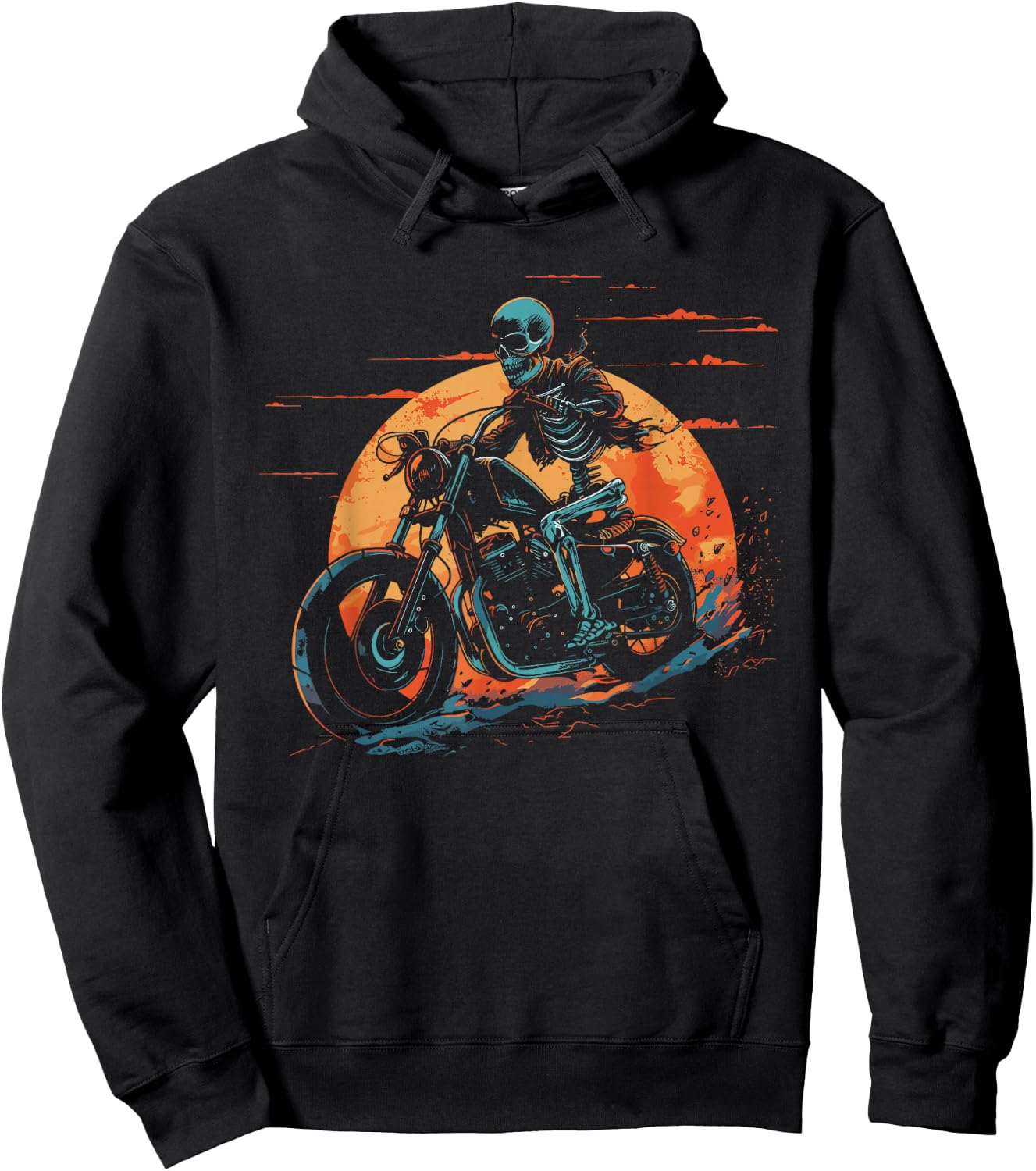 Biker Skeleton Bike Motorbike Rider Motorcycle Motorbike Hoodie - Hoodie | Black