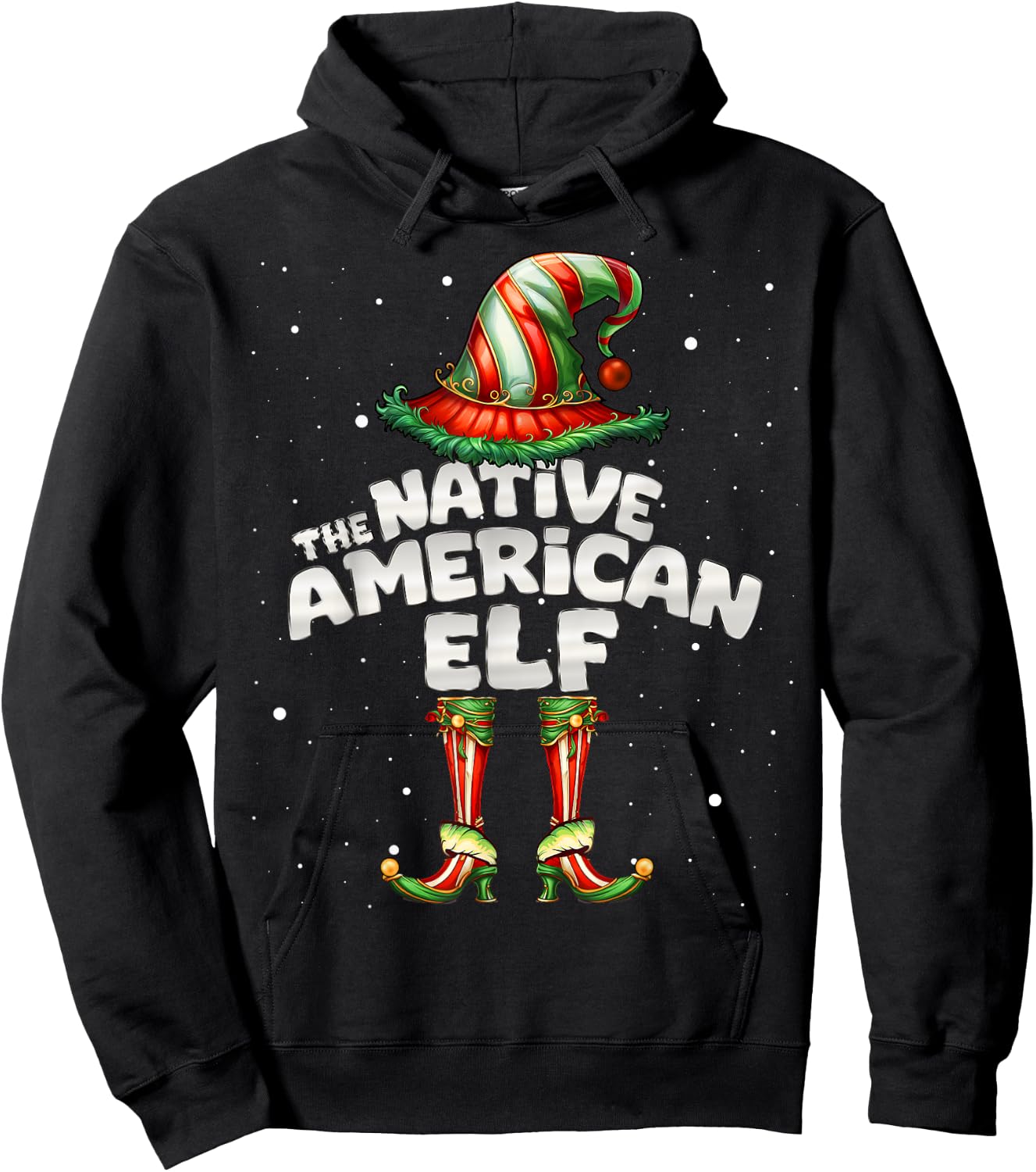 I'm The Native American Elf Family Matching Group Christmas Hoodie - Hoodie | Black