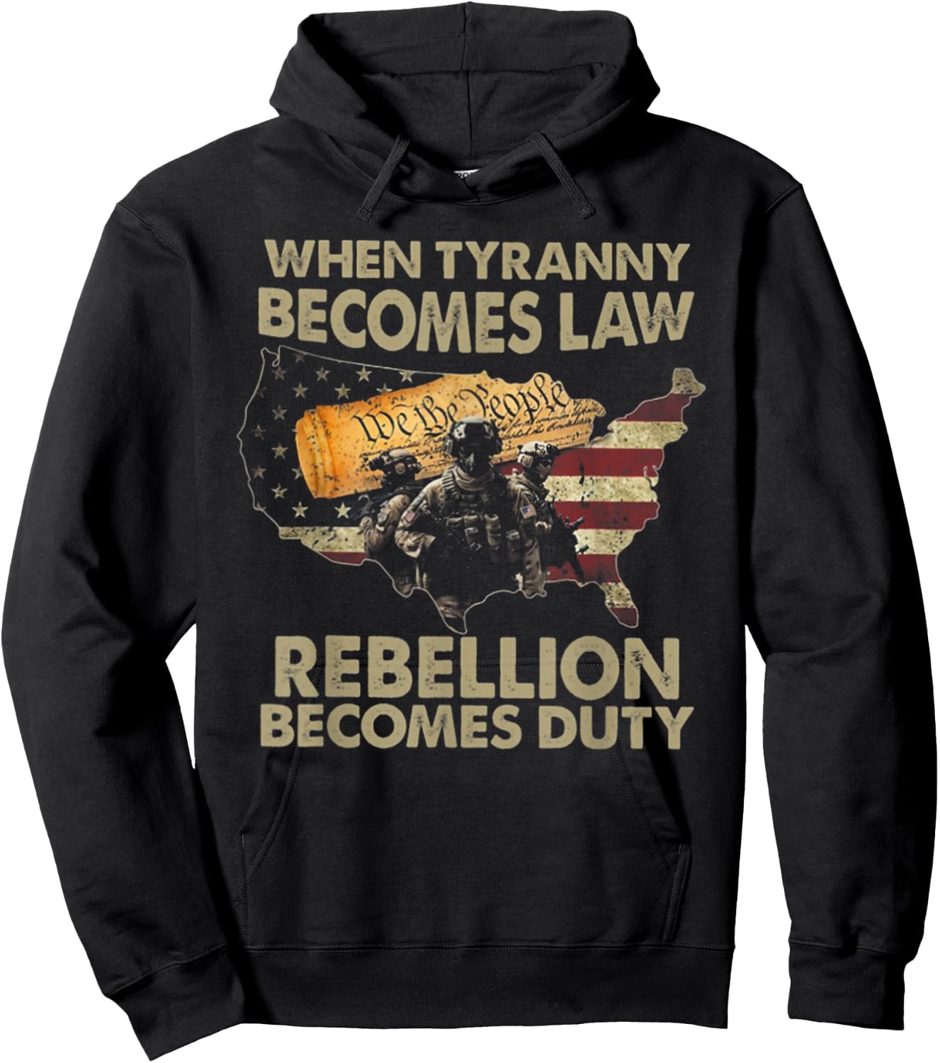 When Tyranny Becomes Law Rebellion Becomes Duty Hoodie - Hoodie | Black