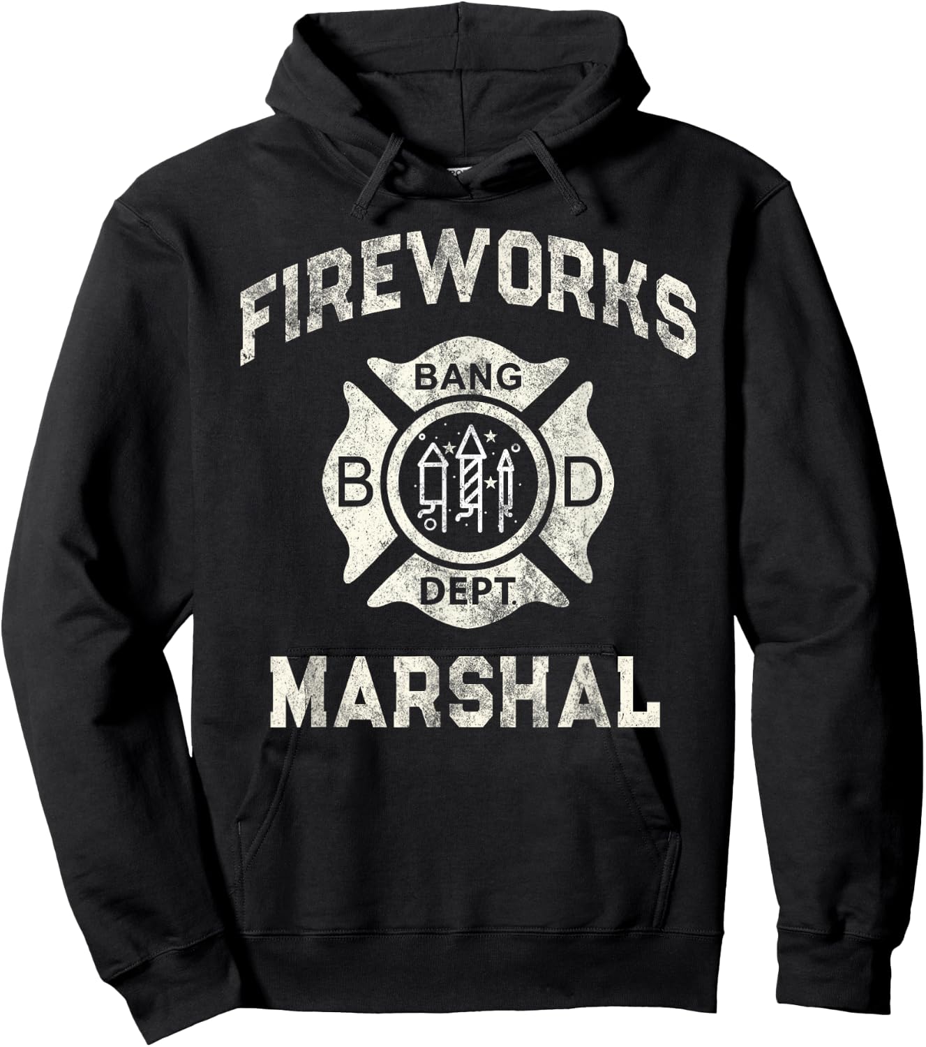Funny FIREWORKS MARSHAL Firefighter America Bang Pyro Boss Hoodie - Hoodie | Black