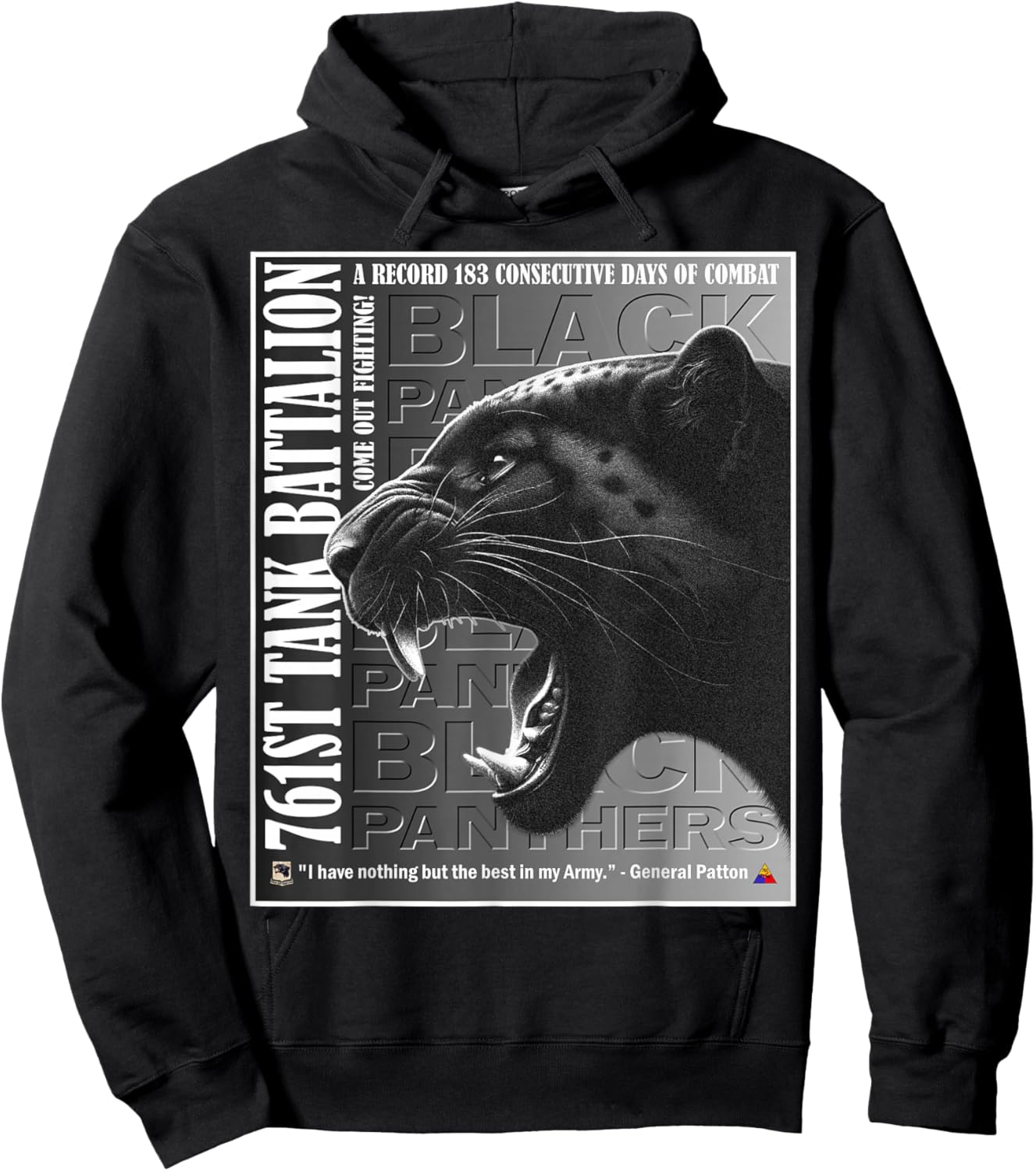 761st Tank Battalion Black Panthers African American Tribute Hoodie - Hoodie | Black