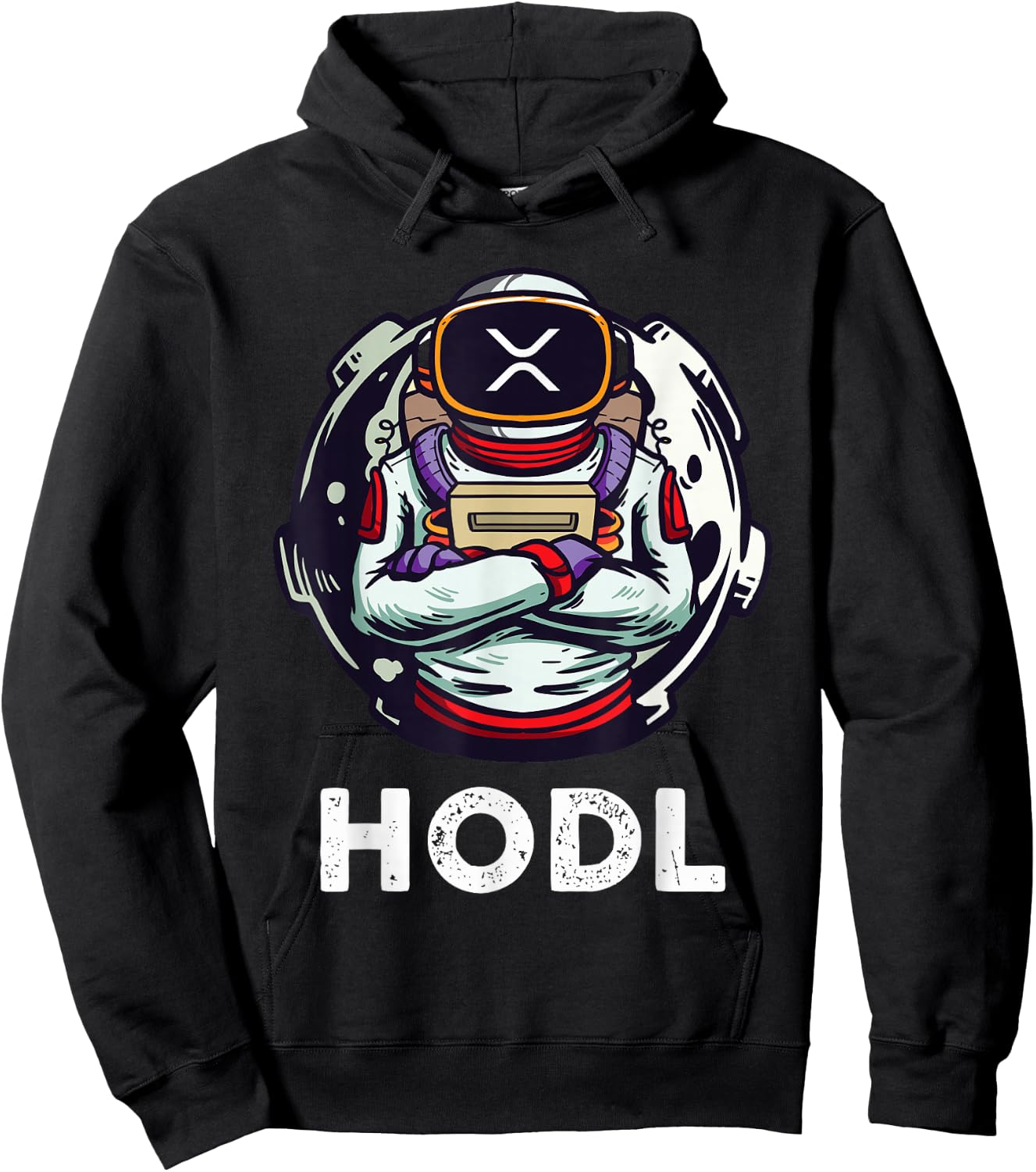 XRP Hodl To The Moon Funny XRP Astronaut Hoodie - Hoodie | Black