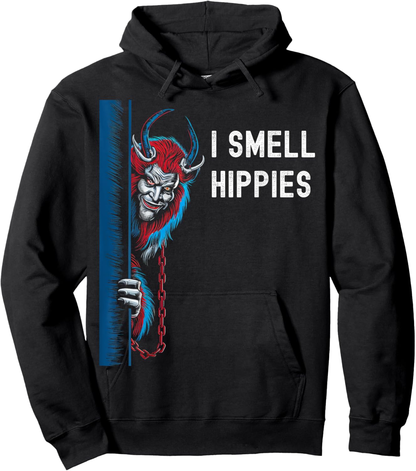 Krampus Christmas I Smell Hippies Christmas Halloween Hoodie - Hoodie | Black