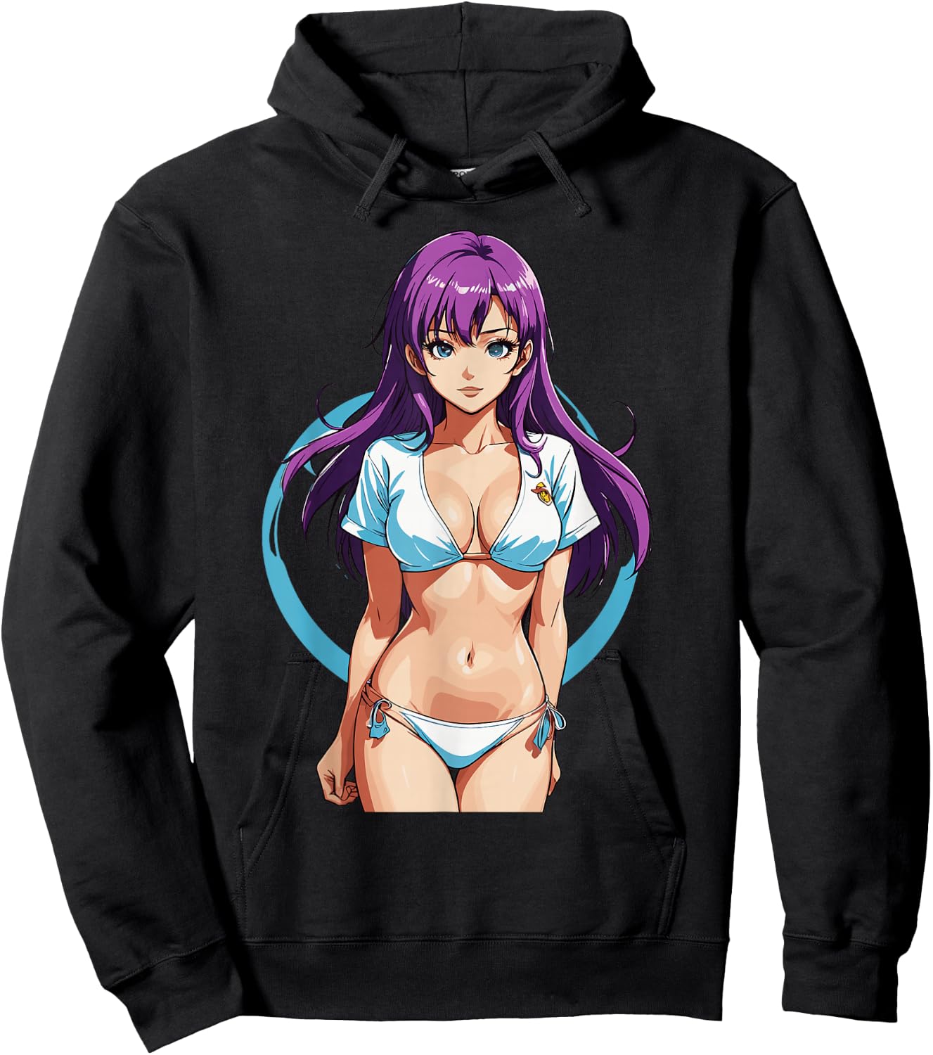 Sexy Waifu Sport Beach Anime Girl Japanese Hoodie - Hoodie | Black