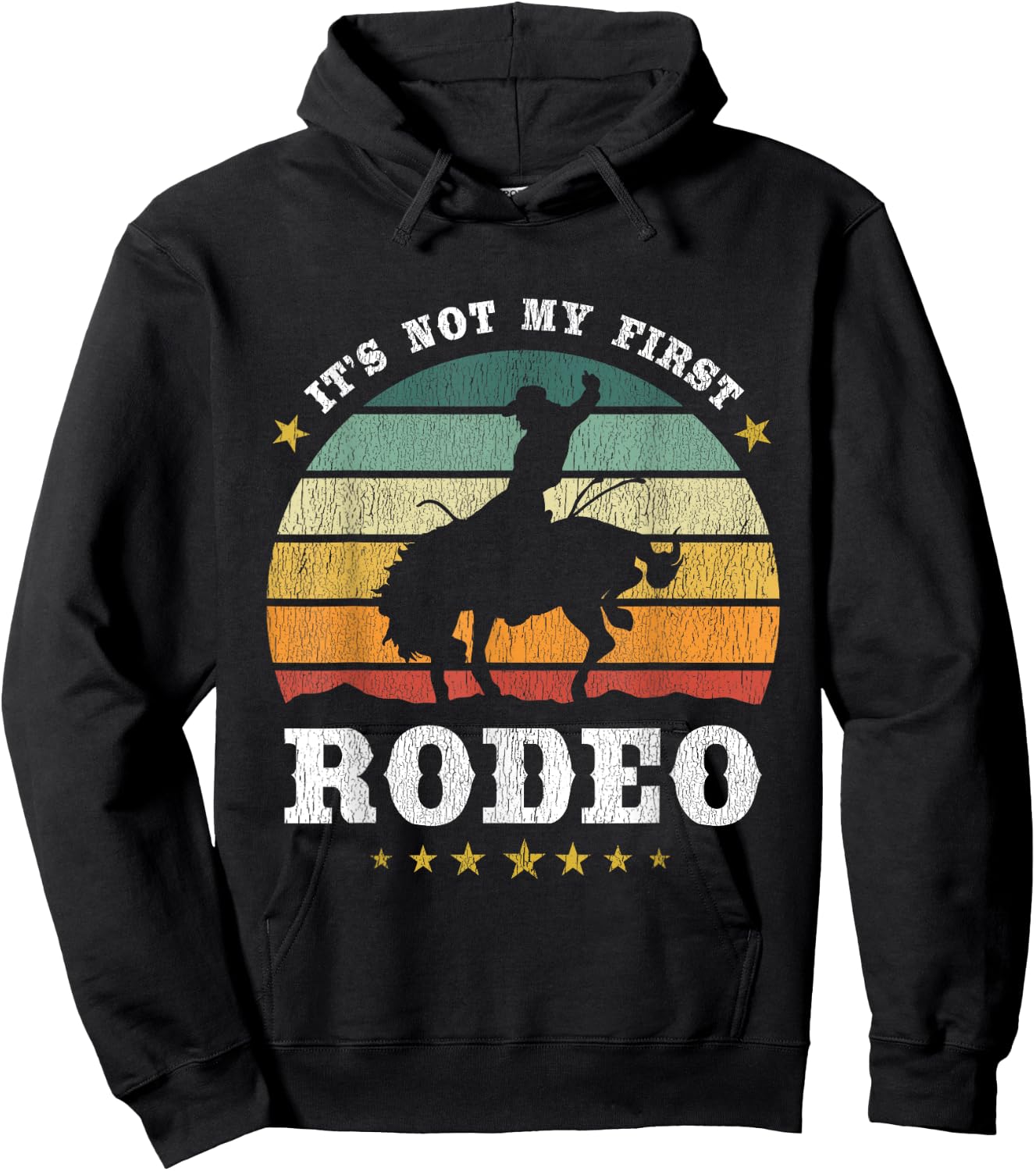 It's Not My First Rodeo, Western Texan Retro Design Hoodie - Hoodie | Black