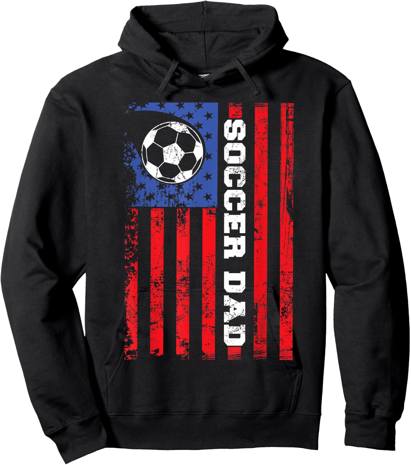 Soccer Dad USA Flag All American Fathers Hoodie - Hoodie | Black