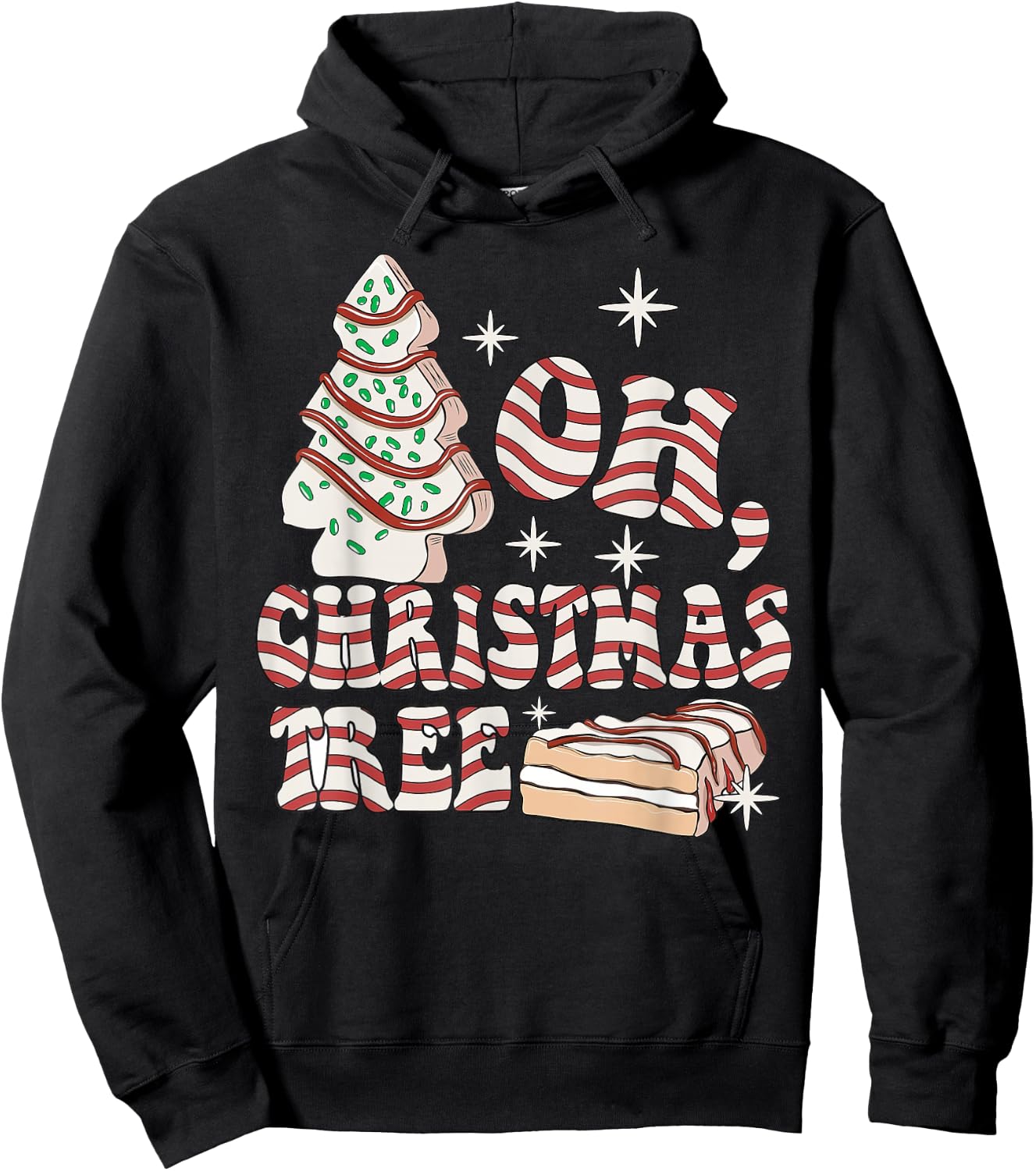 Groovy Oh Christmas Tree Cakes Debbie Becky Jen Cake Lovers Hoodie - Hoodie | Black