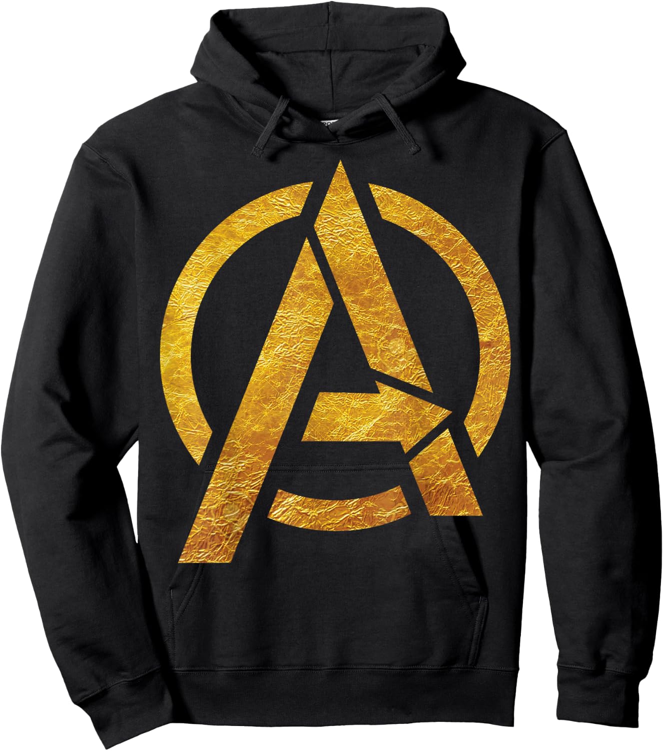 Marvel Avengers Gold Foil Chest Logo Small Hoodie - Hoodie | Black