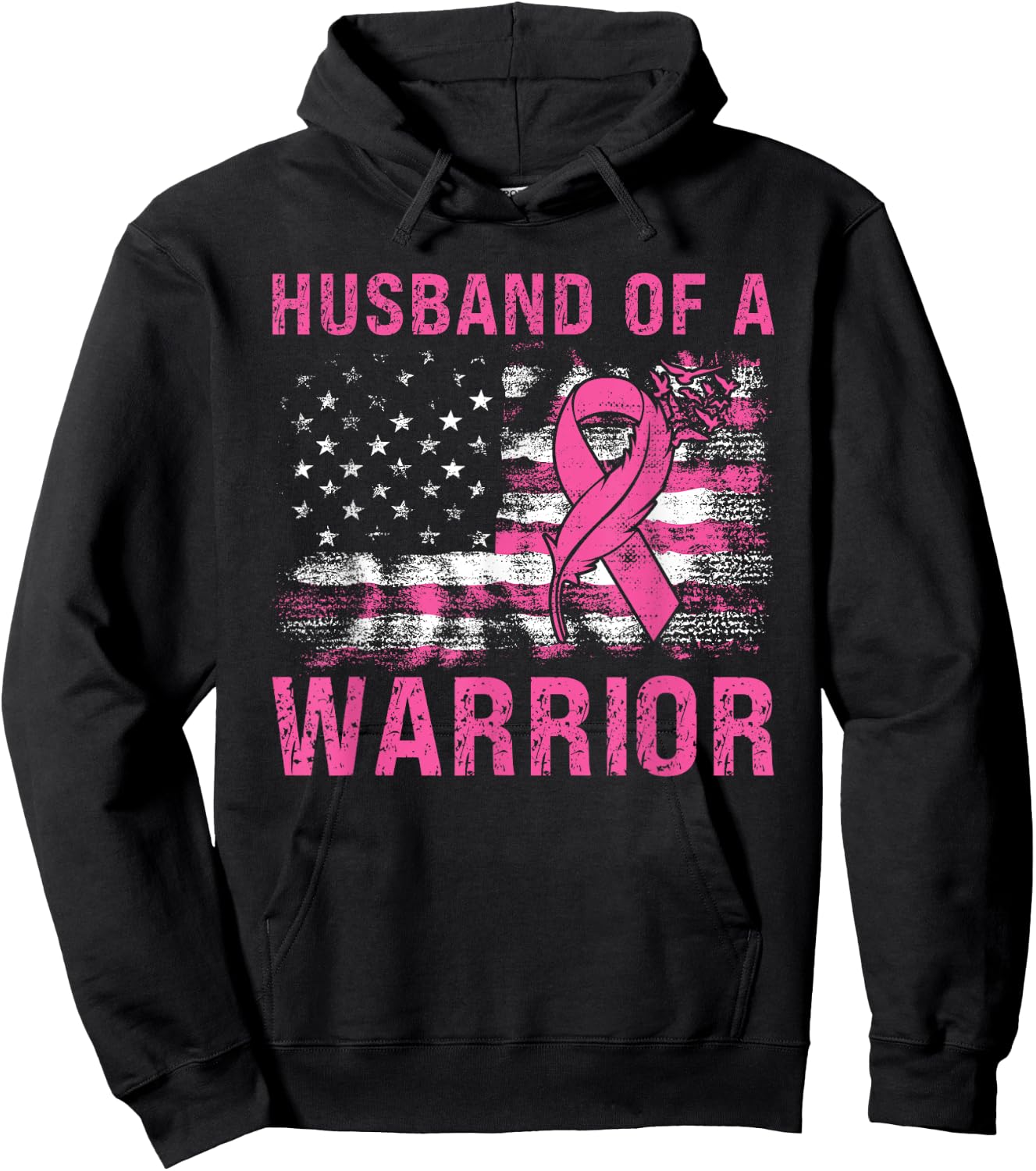 Husband Of A Warrior Breast Cancer Awareness Support Squad Hoodie - Hoodie | Black